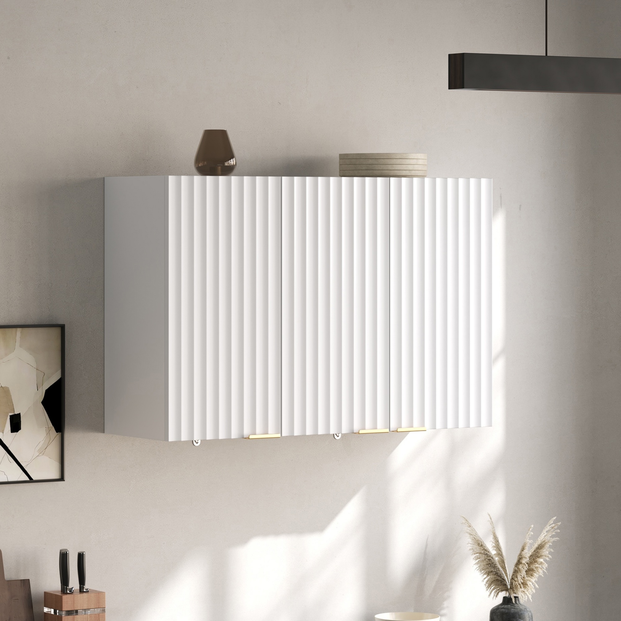 Buffet de rangement, 90 x 29 x 60 cm, MDF, blanc - vue 2