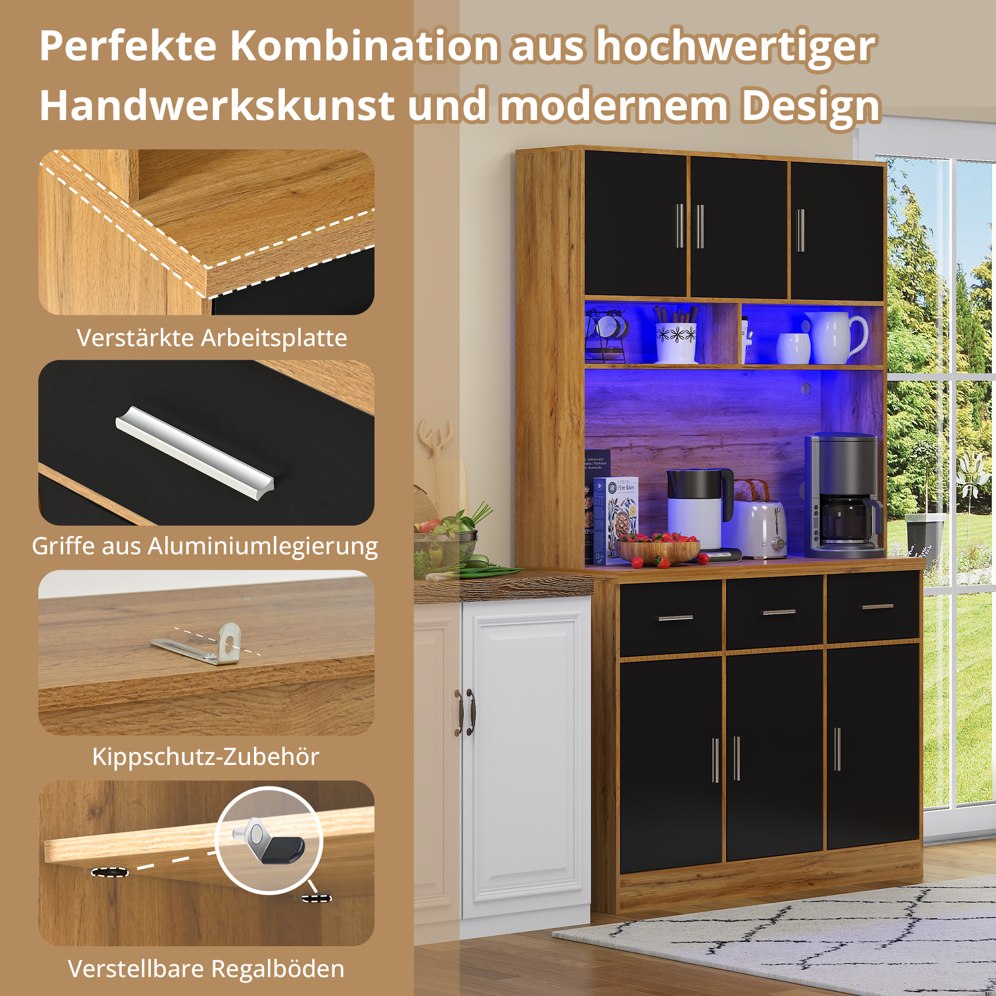 Buffet multifonction 100 x 40 x 180 cm avec éclair - image 14