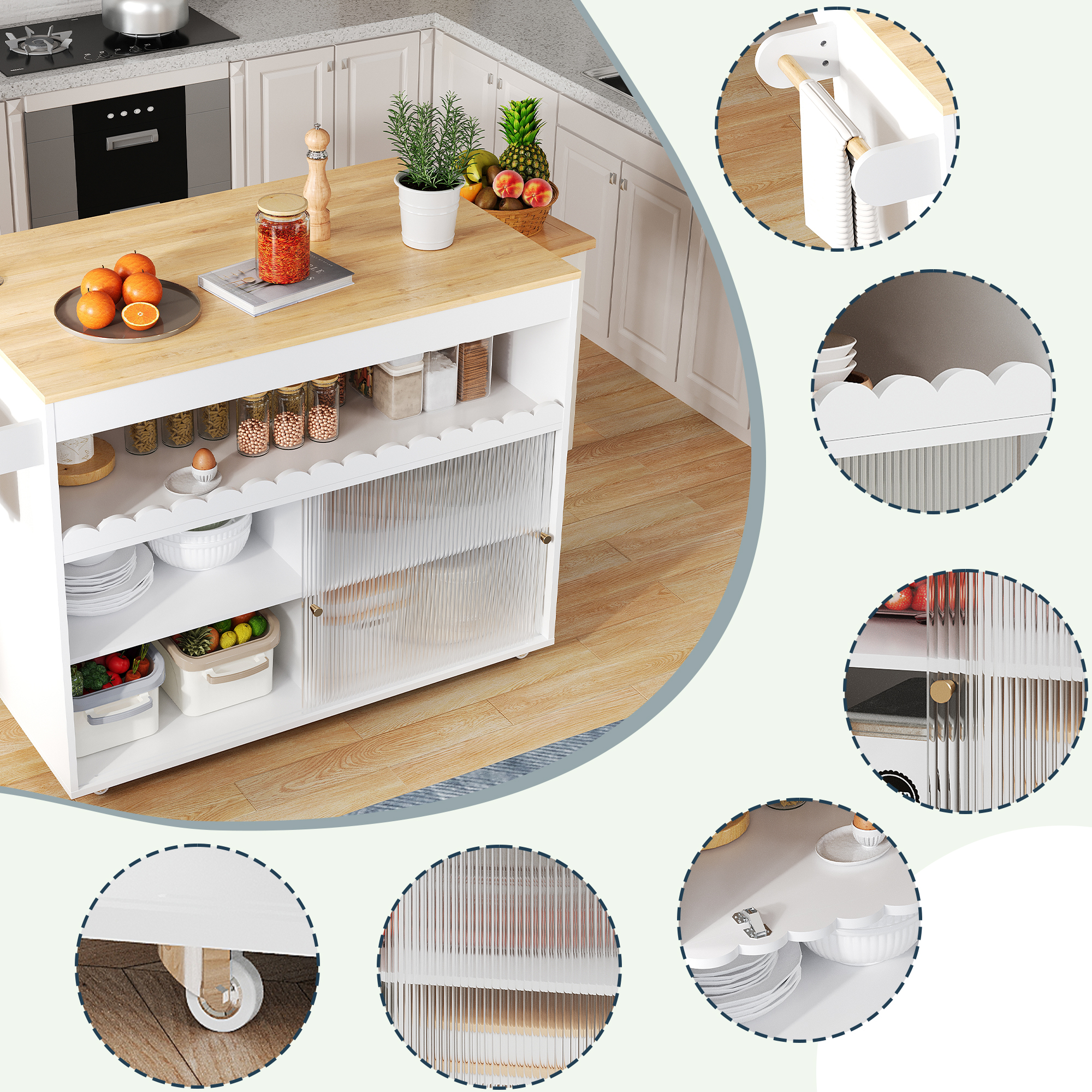 Détail du îlot de cuisine