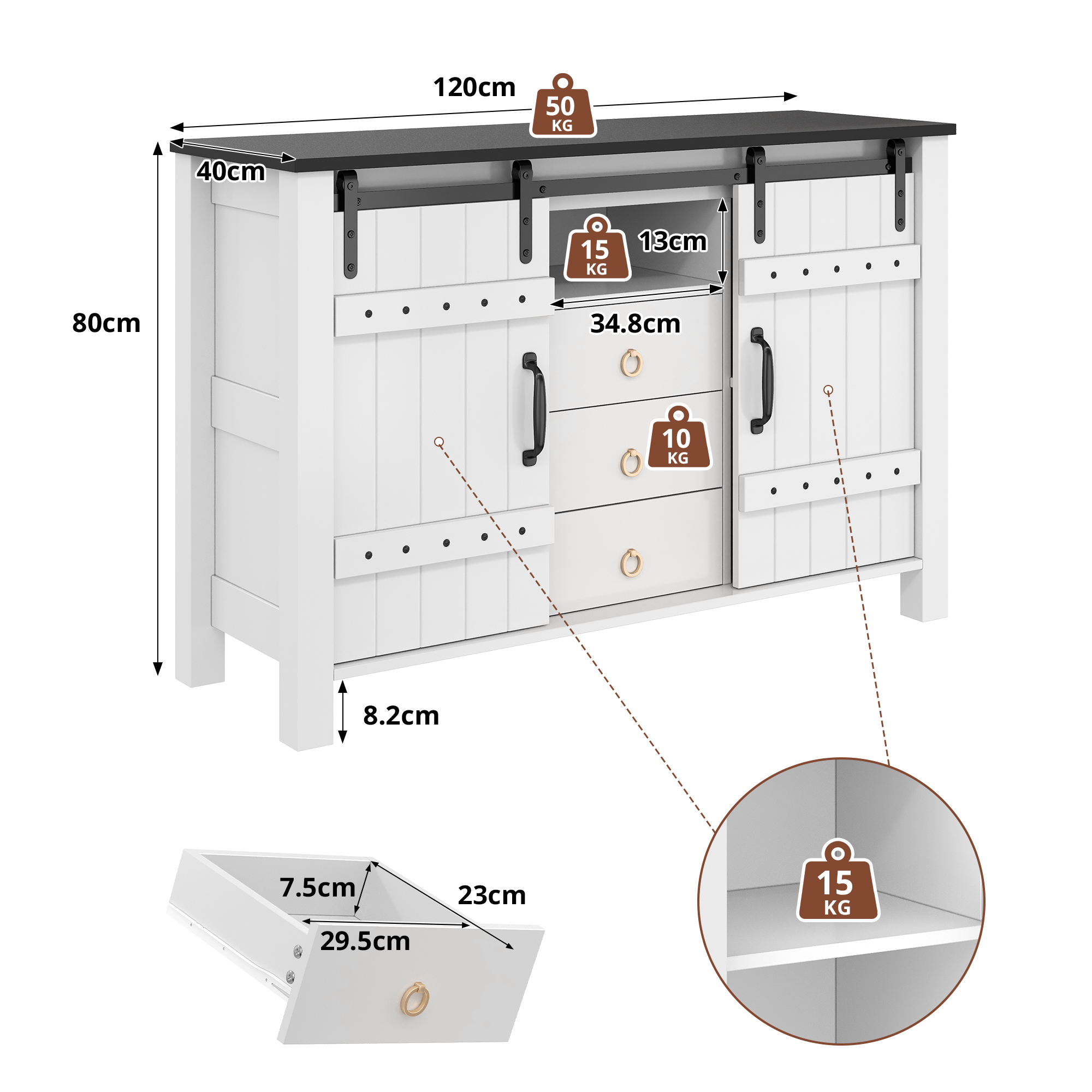 Dimensions du buffet