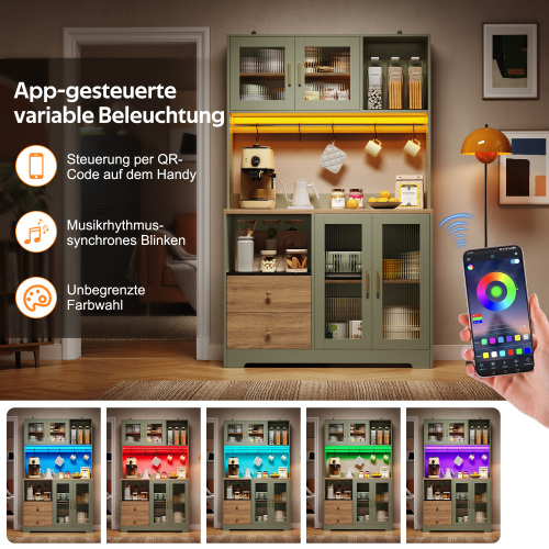 Éclairage LED RGB du meuble de cuisine haut