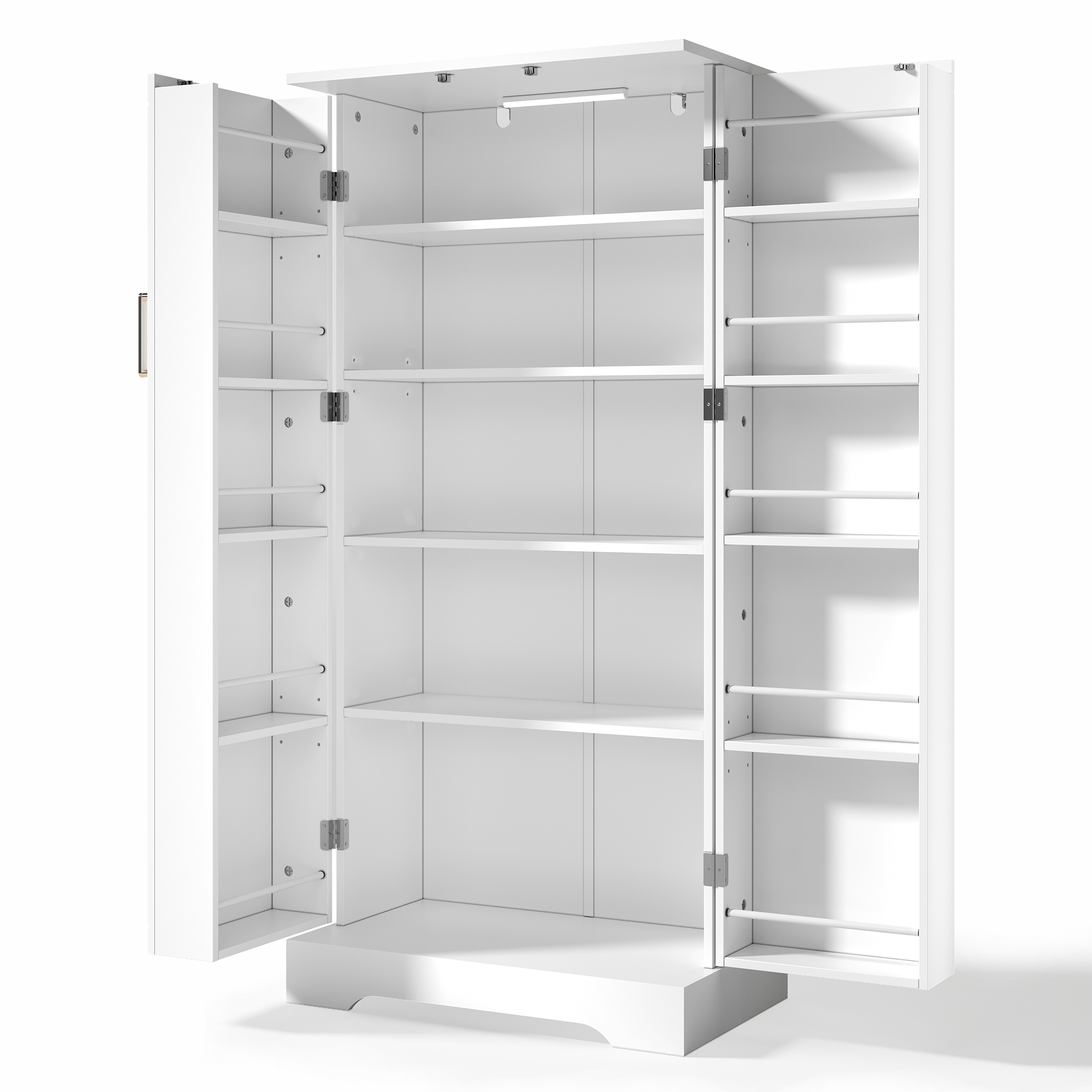 Armoire de cuisine compacte 60×35×128 cm avec LED capteur USB, 5 niveaux intérieurs, portes avec 10 étagères, pour petite cuisine, beaucoup de rangement, éclairage automatique, design moderne, stabilité, fonctionnalité, durabilité - image 23