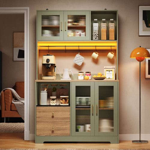 Meuble de cuisine haut avec vitrines et rangements