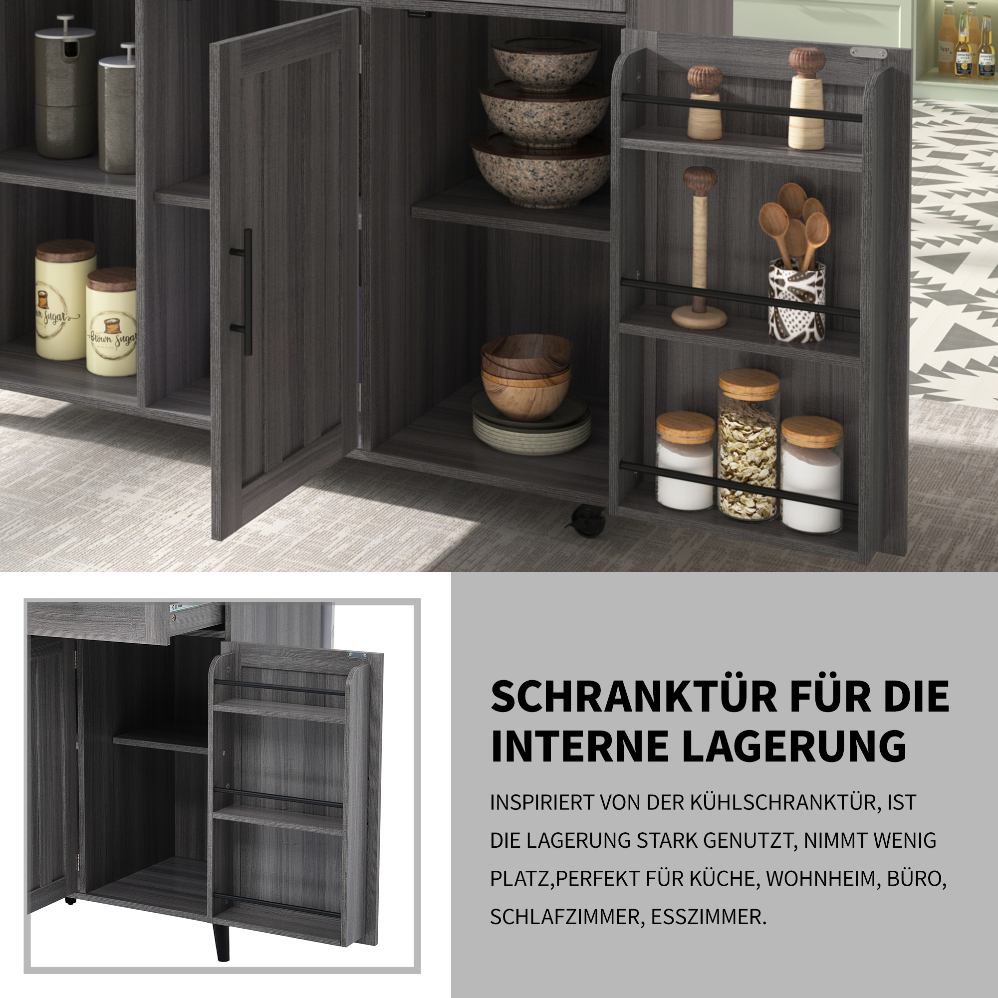 129x46(71)x91.5(95)cm Dining Cart/Dining Sideboard