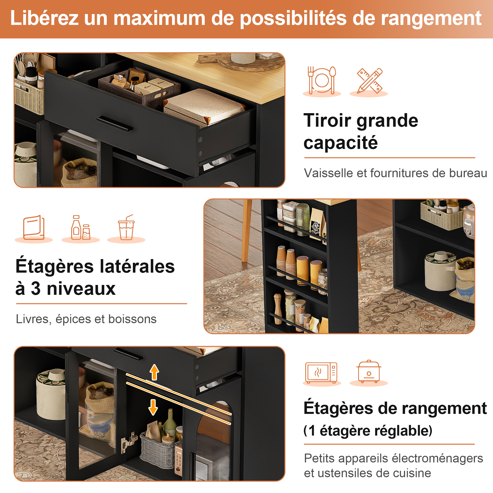 Détail du table haute