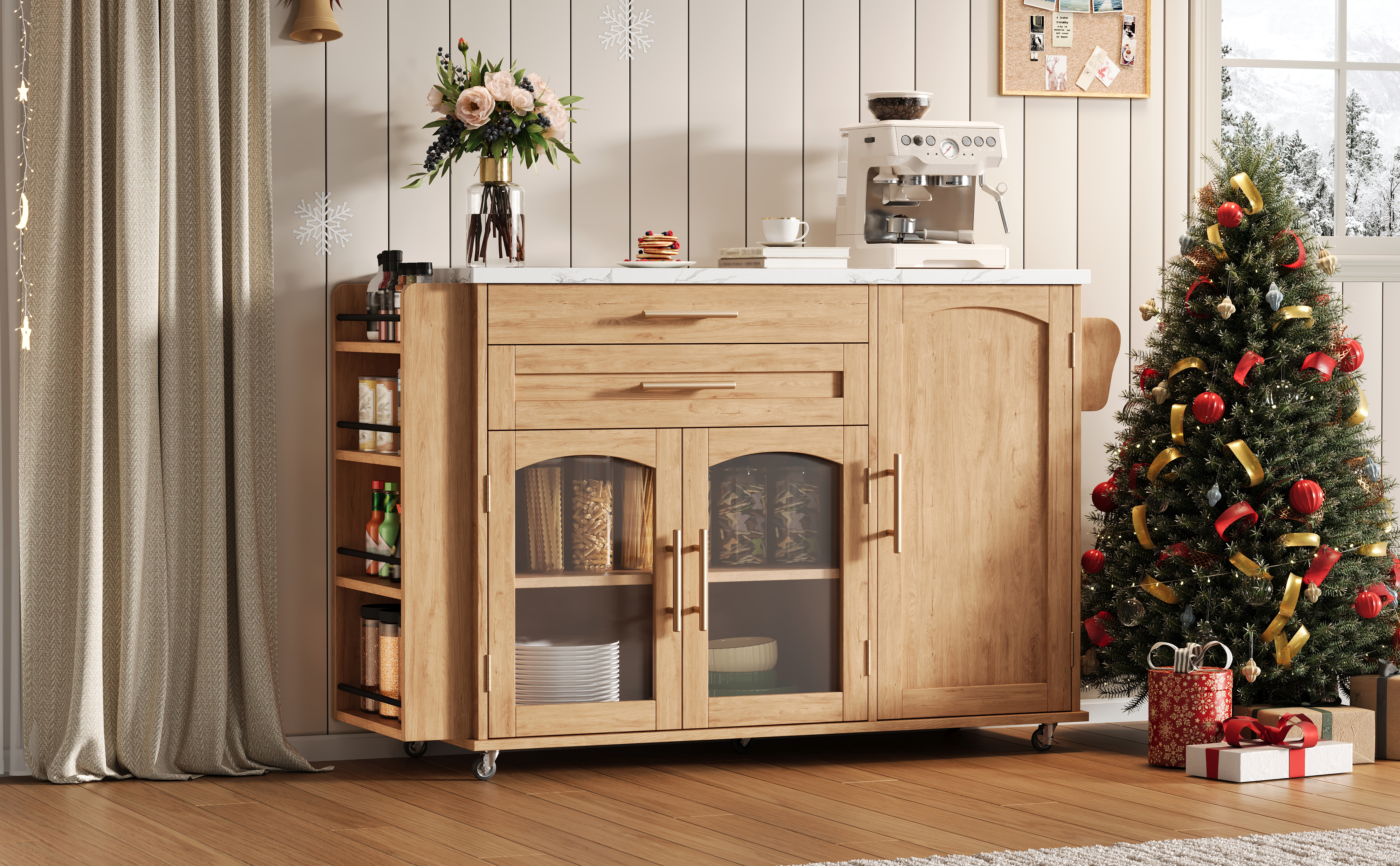 Chariot de cuisine design vintage moderne 120cm