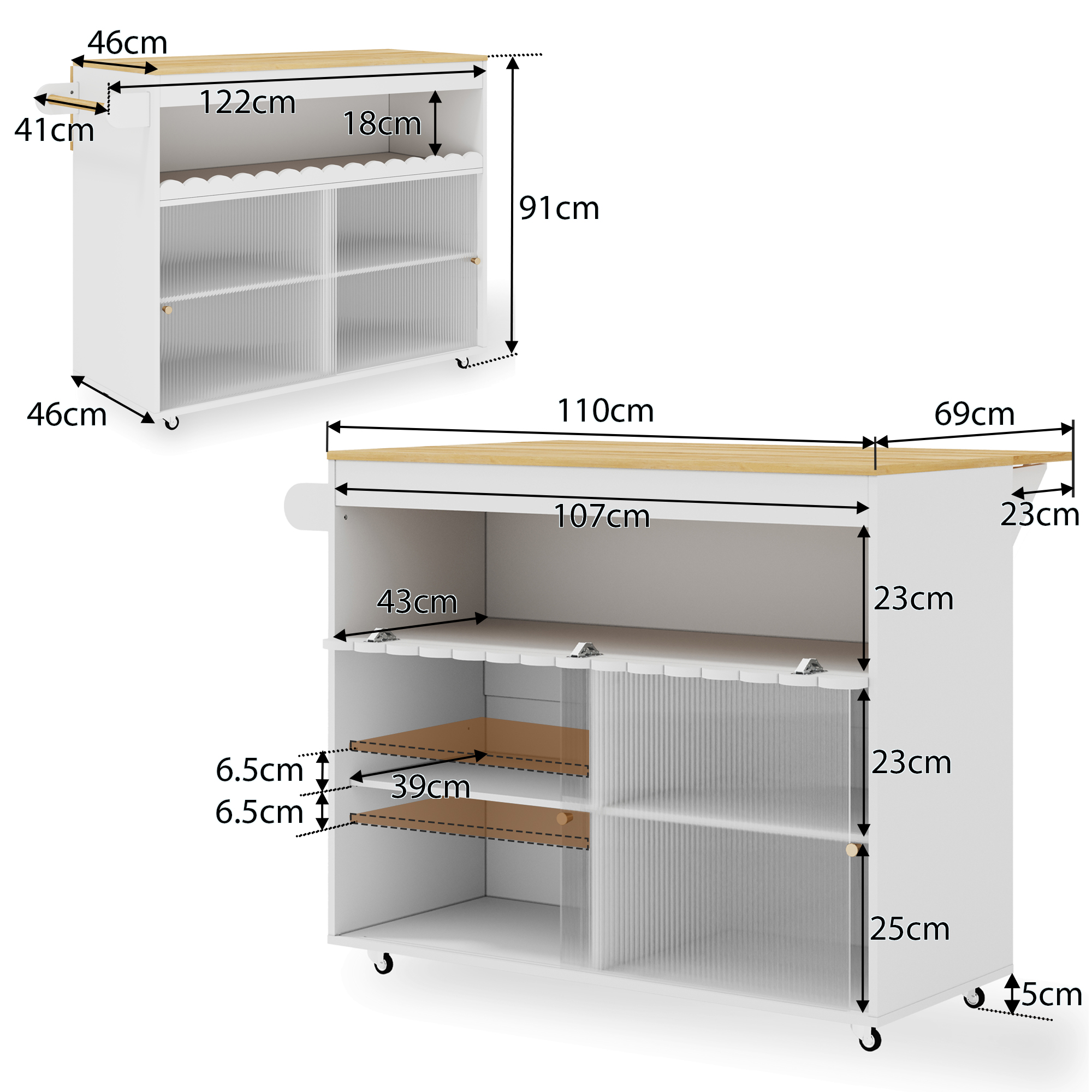 Dimensions du îlot de cuisine