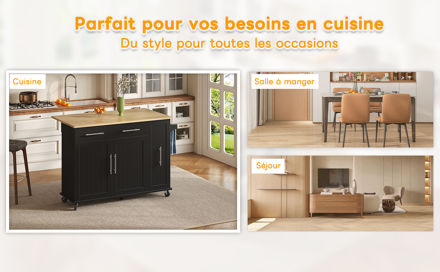 Détail du îlot de cuisine