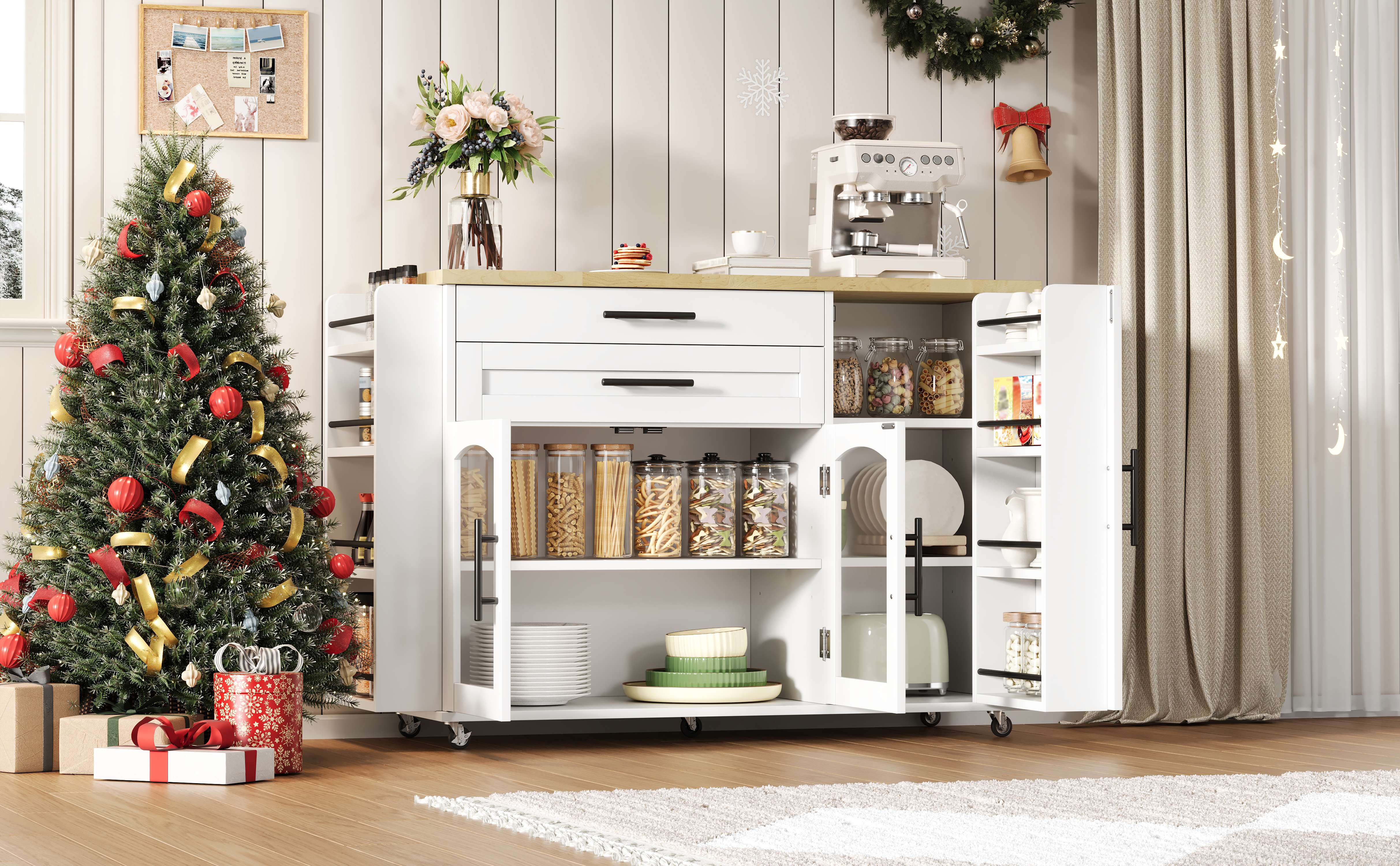 Chariot de cuisine design vintage moderne 120cm