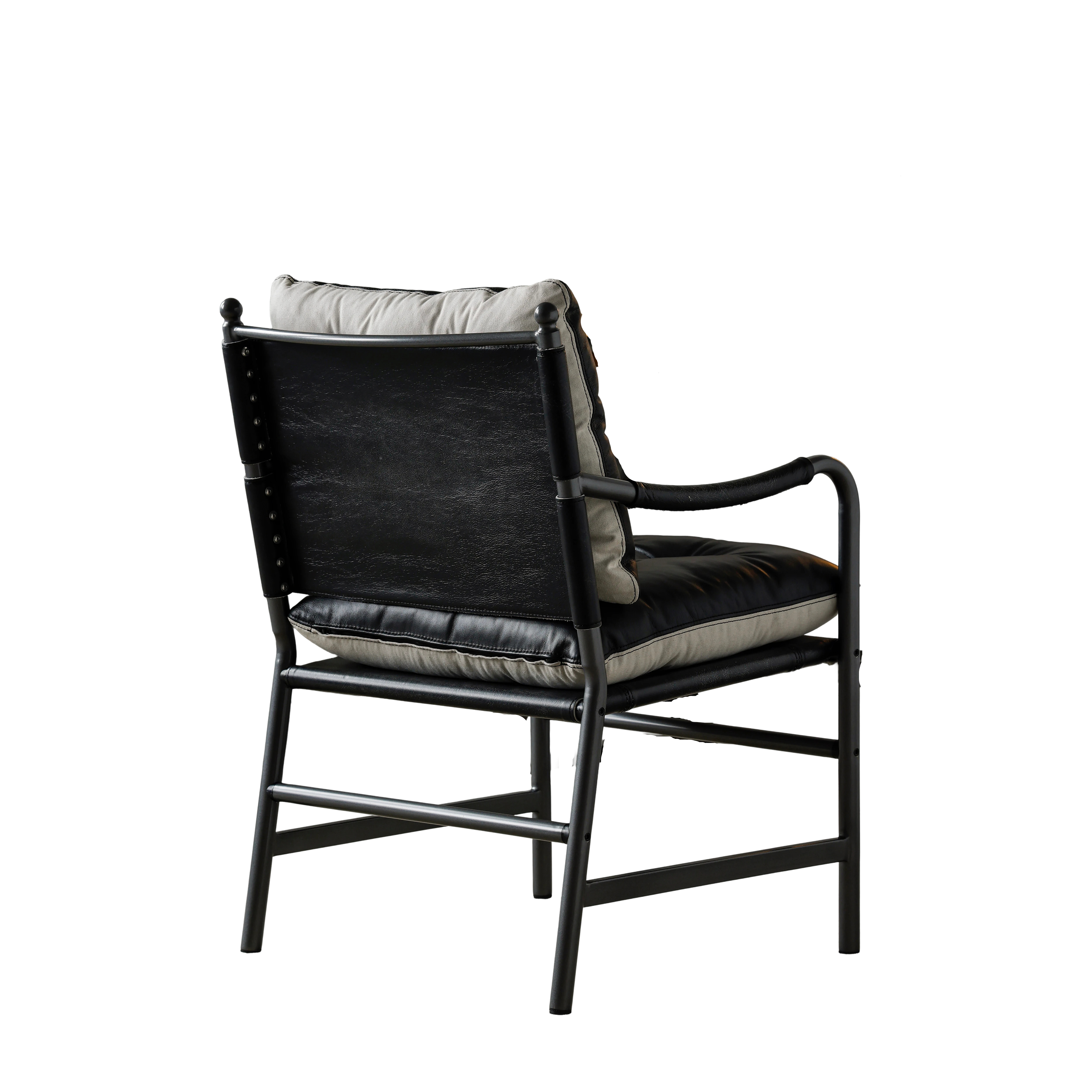 Fauteuil d'appoint Mid-Century en cuir, design élégant intemporel, pour salon, cuir haut de gamme respirant, toucher doux, reste frais et confortable, améliore apparence de la pièce, style classique moderne - image 6