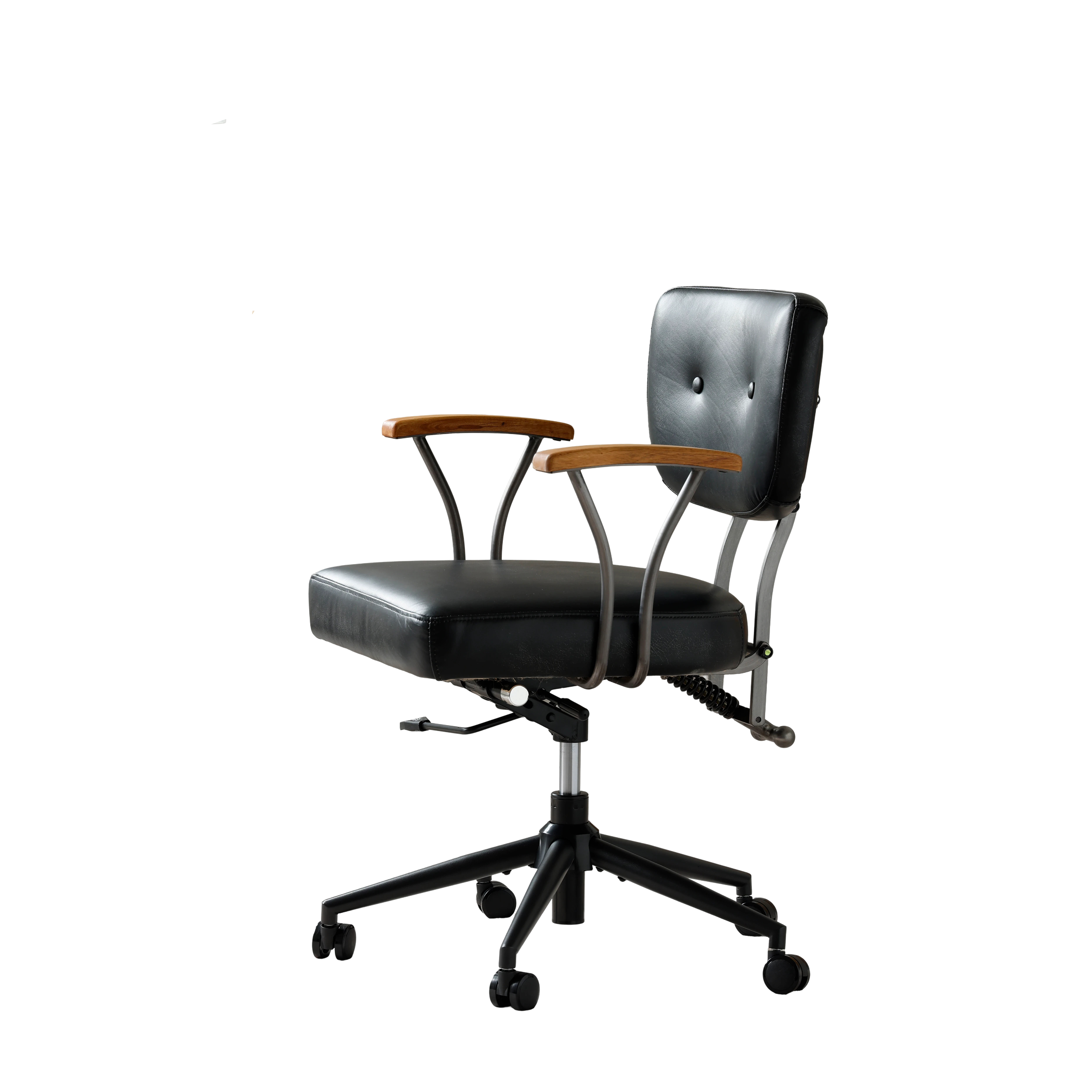 détail texture cuir véritable du fauteuil
