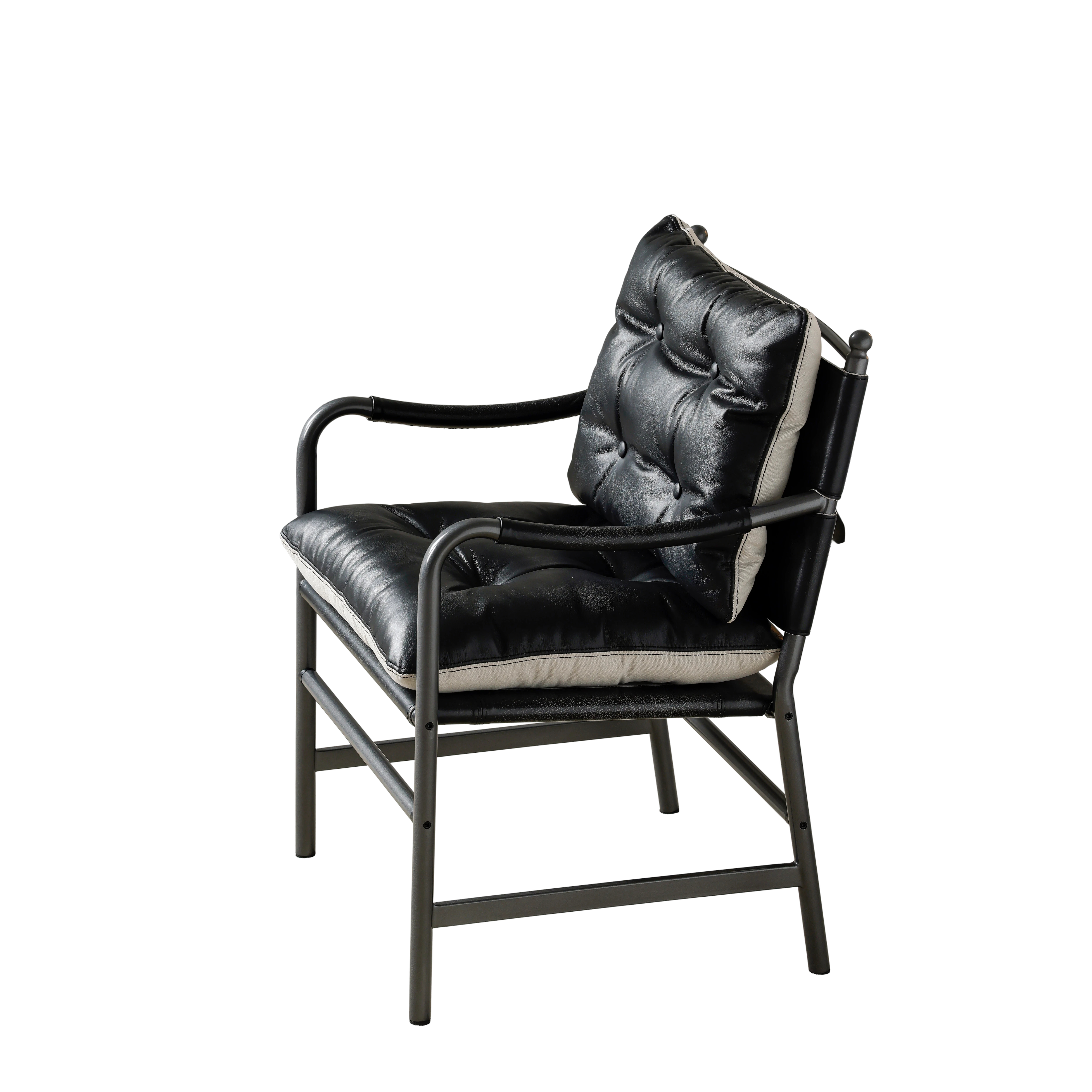 Fauteuil d'appoint Mid-Century en cuir, design élégant intemporel, pour salon, cuir haut de gamme respirant, toucher doux, reste frais et confortable, améliore apparence de la pièce, style classique moderne - image 10