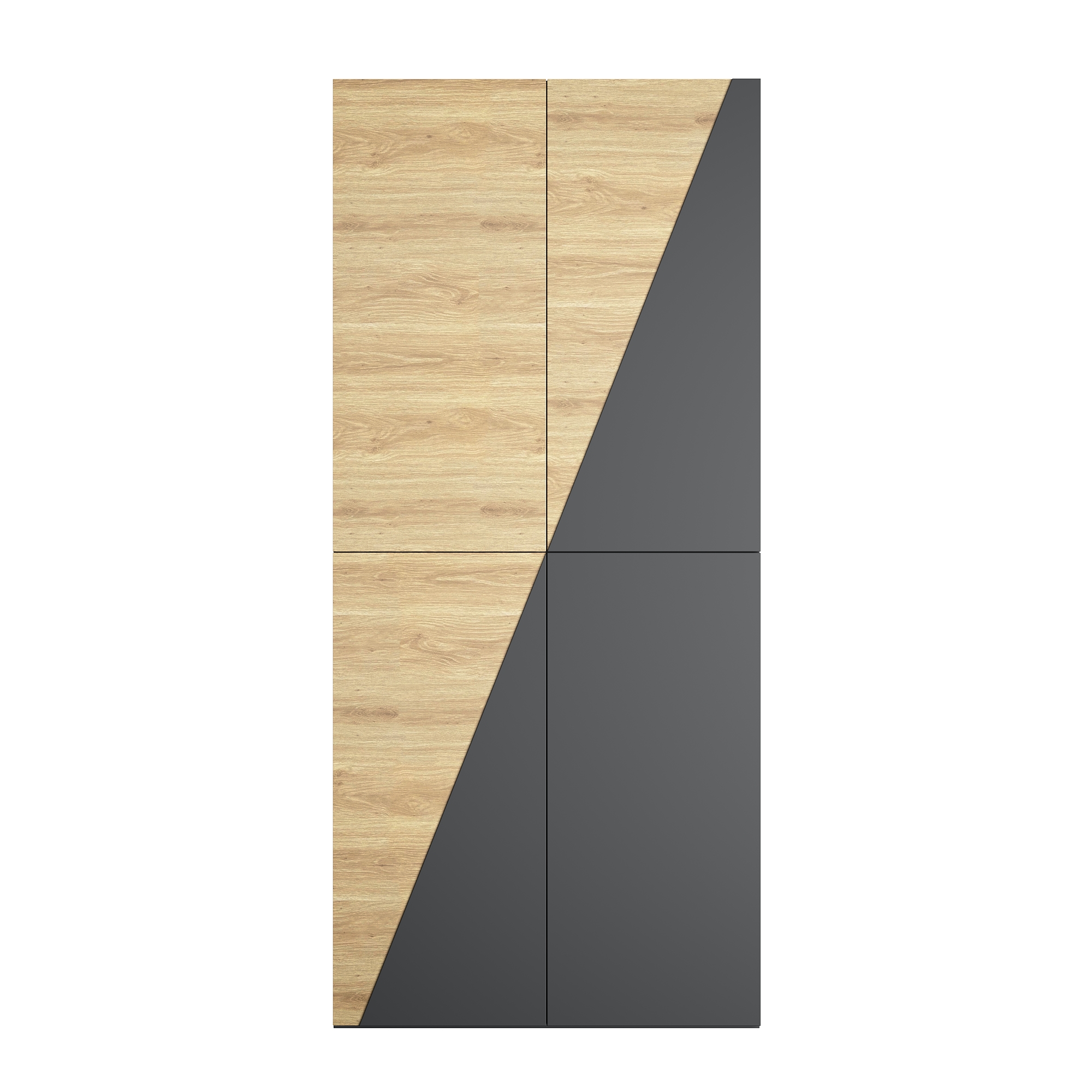 Armoire-penderie, avec tiroirs, 90 x 50 x 200 cm, acier et MDF, gris - vue 4