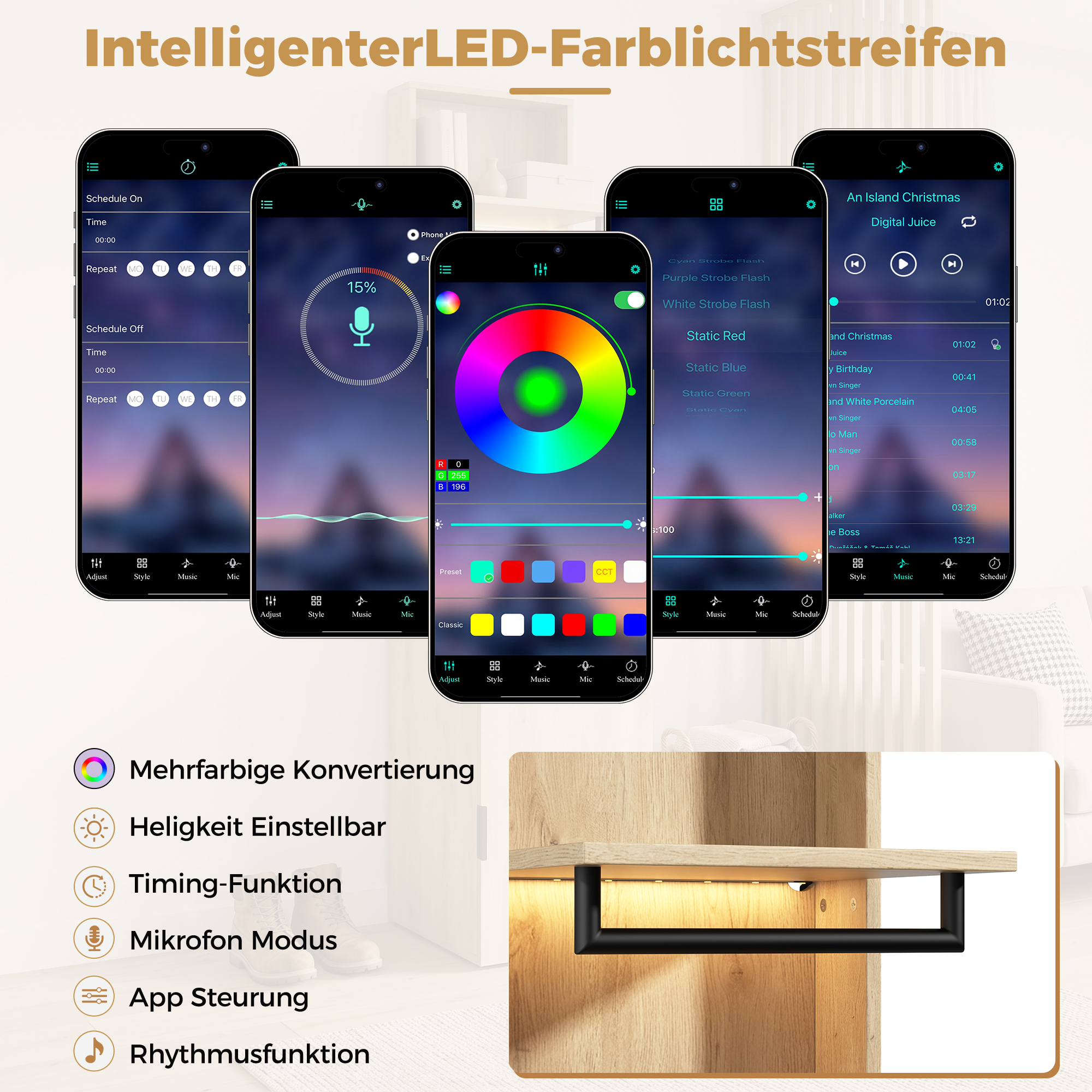Miroir et éclairage LED dressing