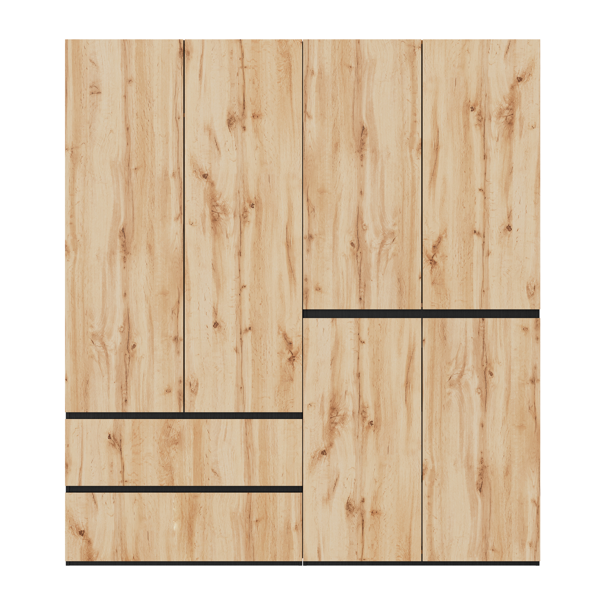 Armoire-penderie, avec tiroirs, 180 x 50 x 200 cm, panneaux de particules et MDF, blanc - vue 4