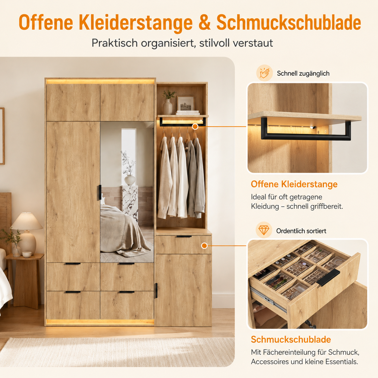 Tiroir rangement accessoires dressing