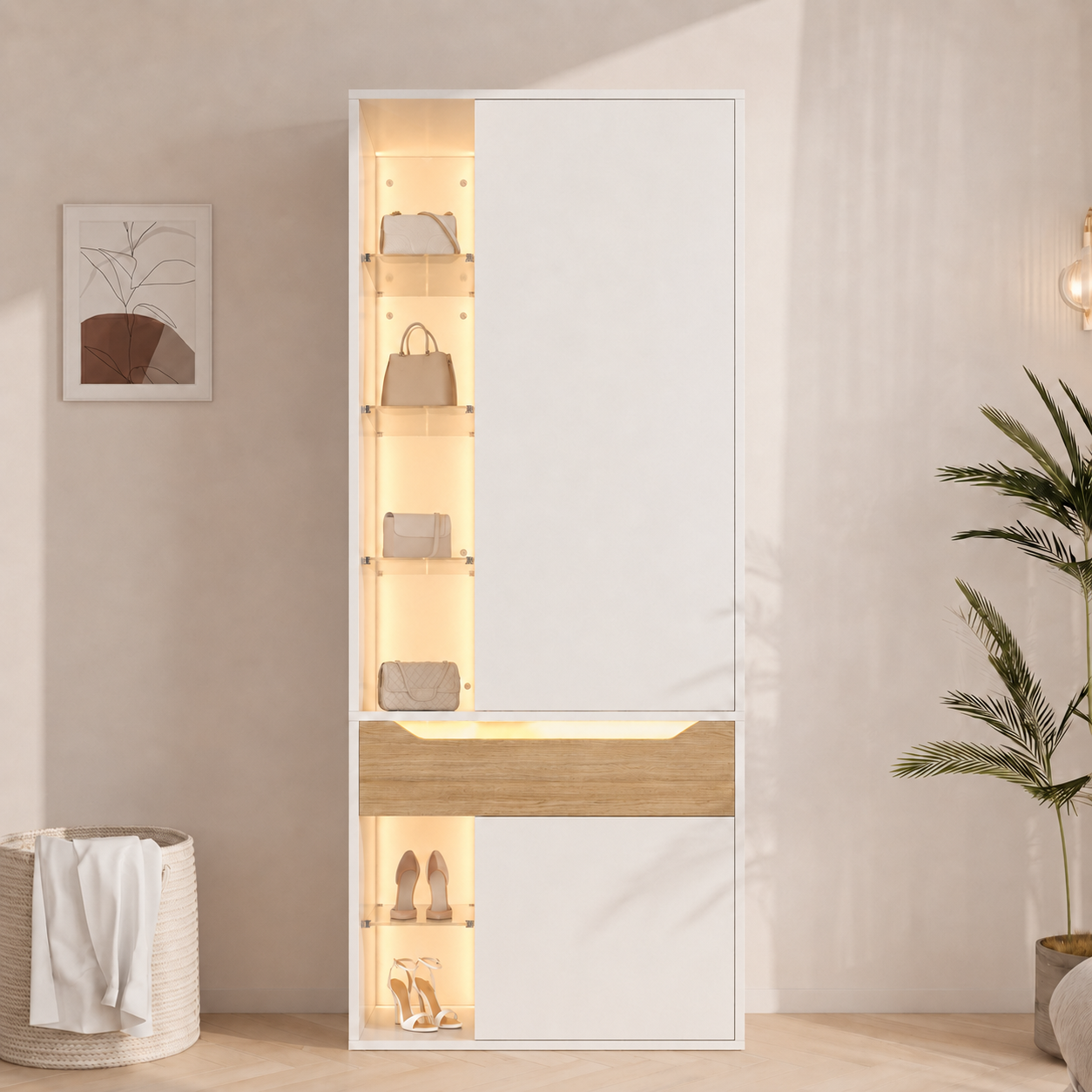 Façade de l’armoire avec tiroir central