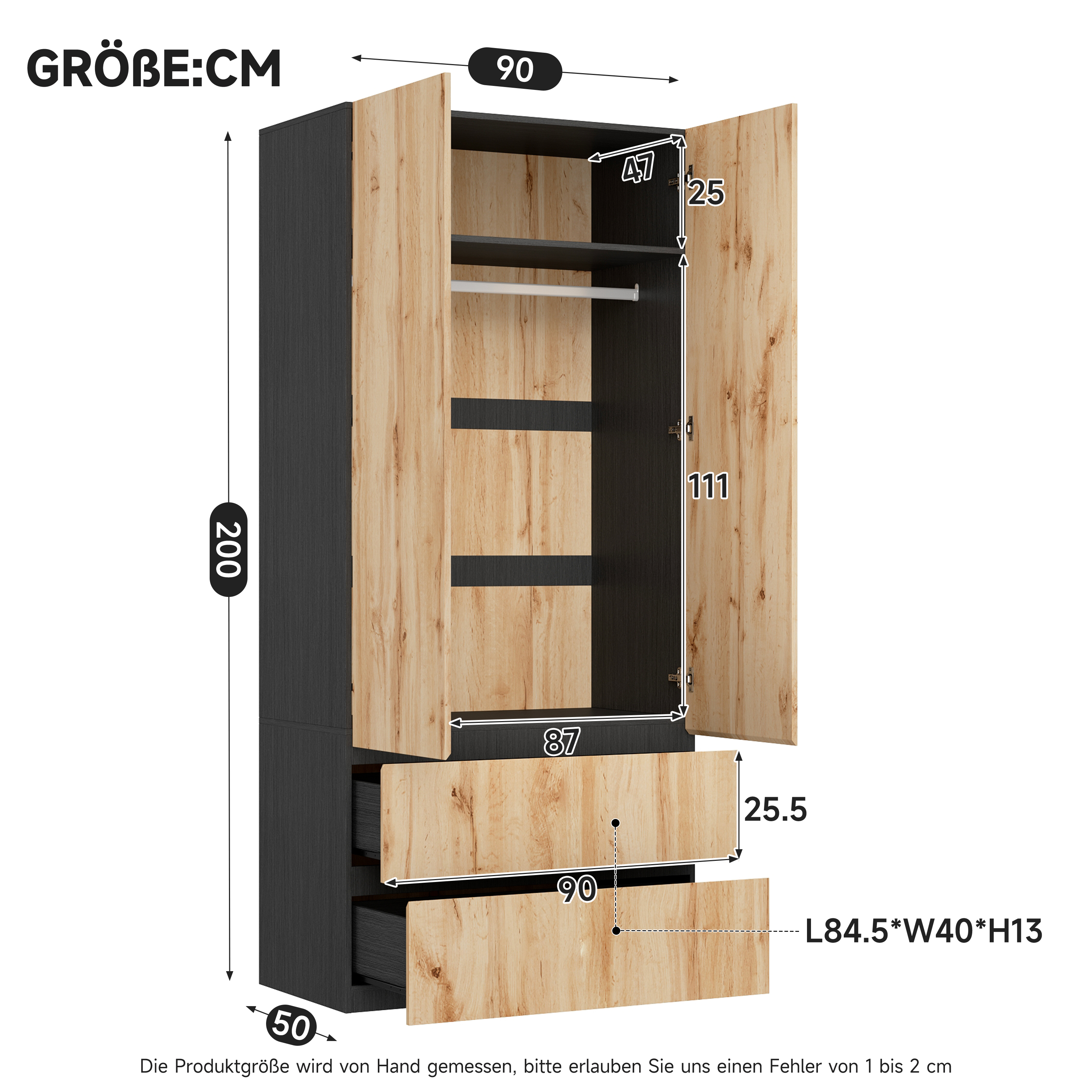 Vue complète de l'armoire dressing moderne