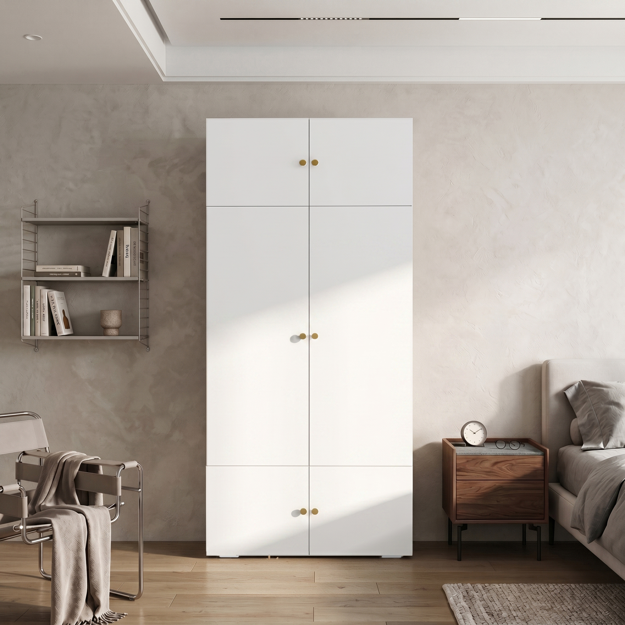 Armoire-penderie, 90 x 50 x 200 cm, panneaux de particules, blanc - vue 5