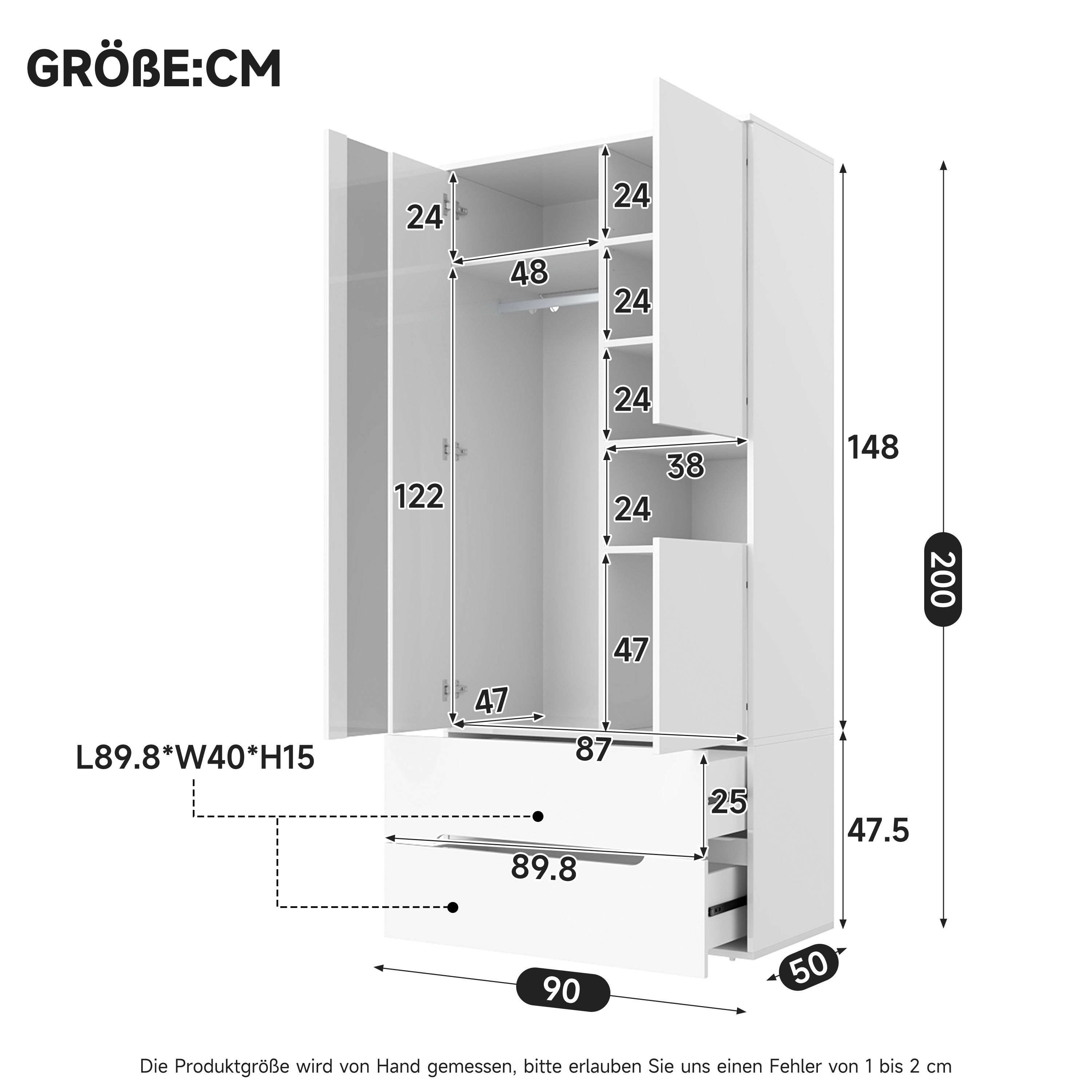 Intérieur avec barre, étagères et tiroirs