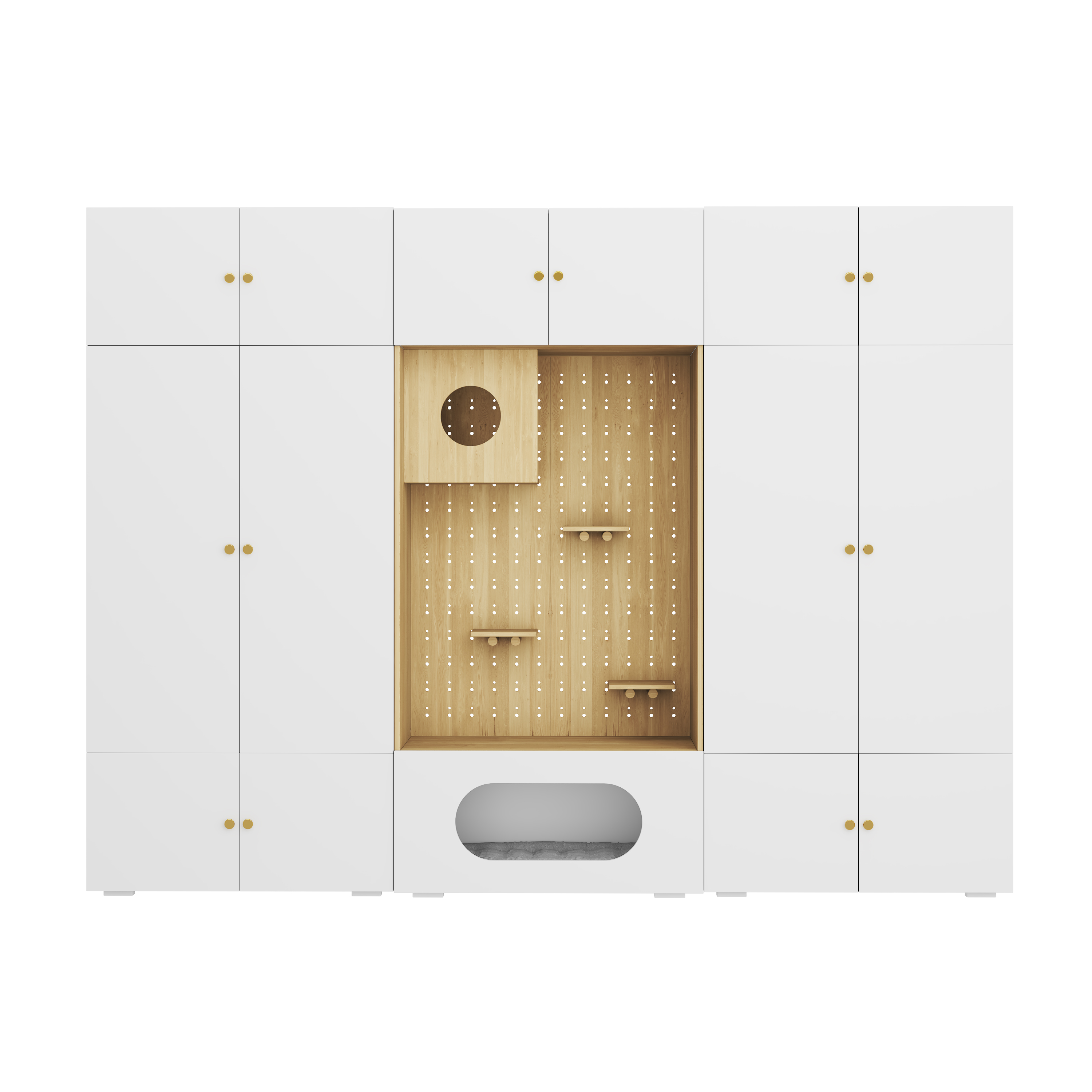 Armoire-penderie, 270 x 50 x 200 cm, panneaux de particules et bois, blanc - vue 5