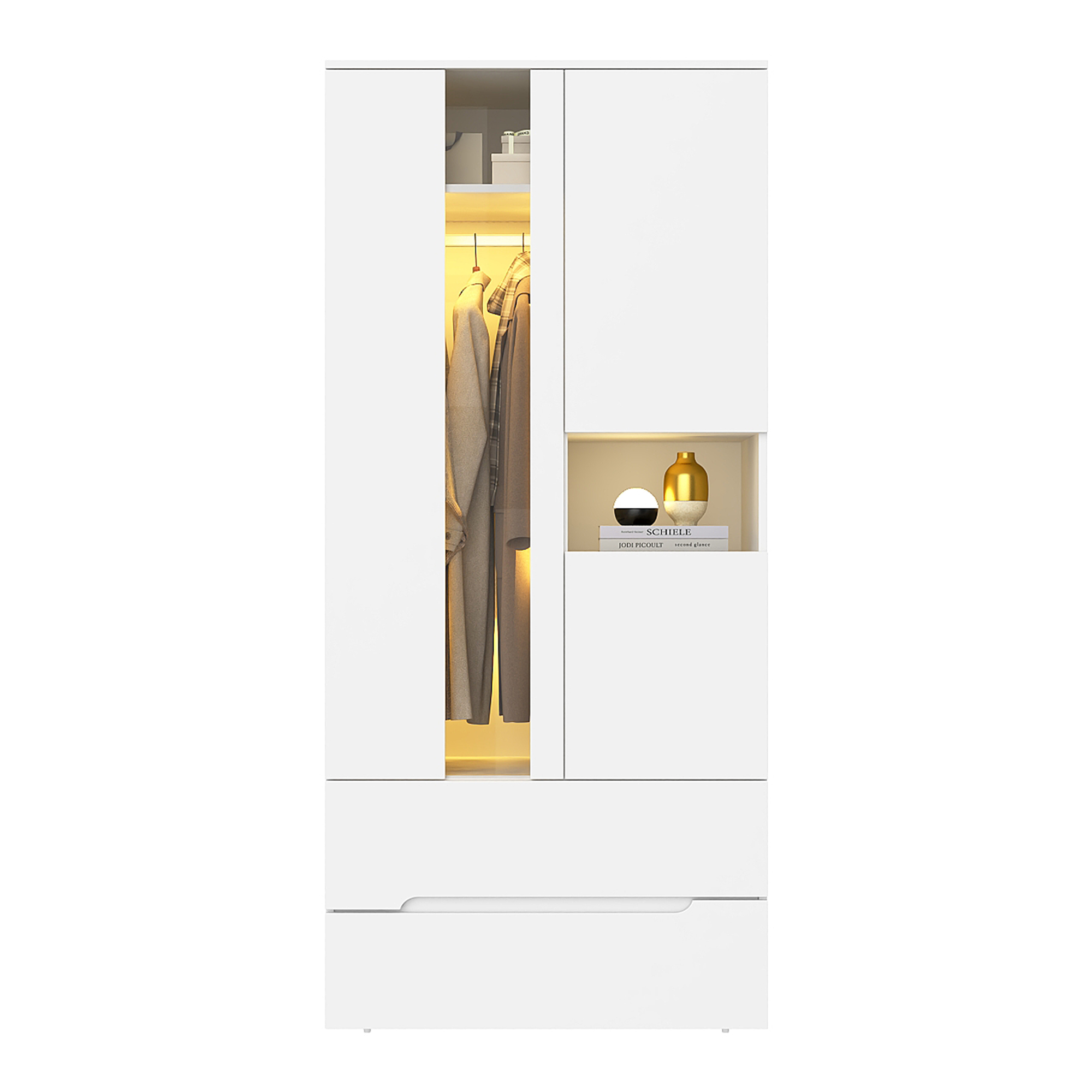 Détail de la façade avec élément en verre