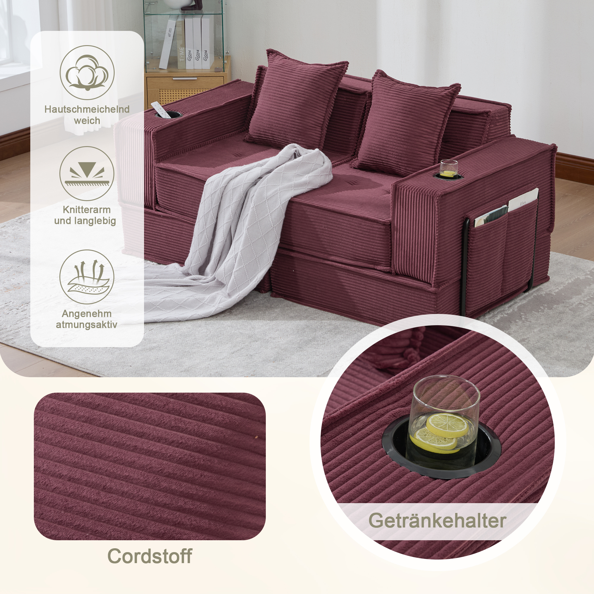 Modernes Doppelschlafsofa mit einem bequemen Zweis
