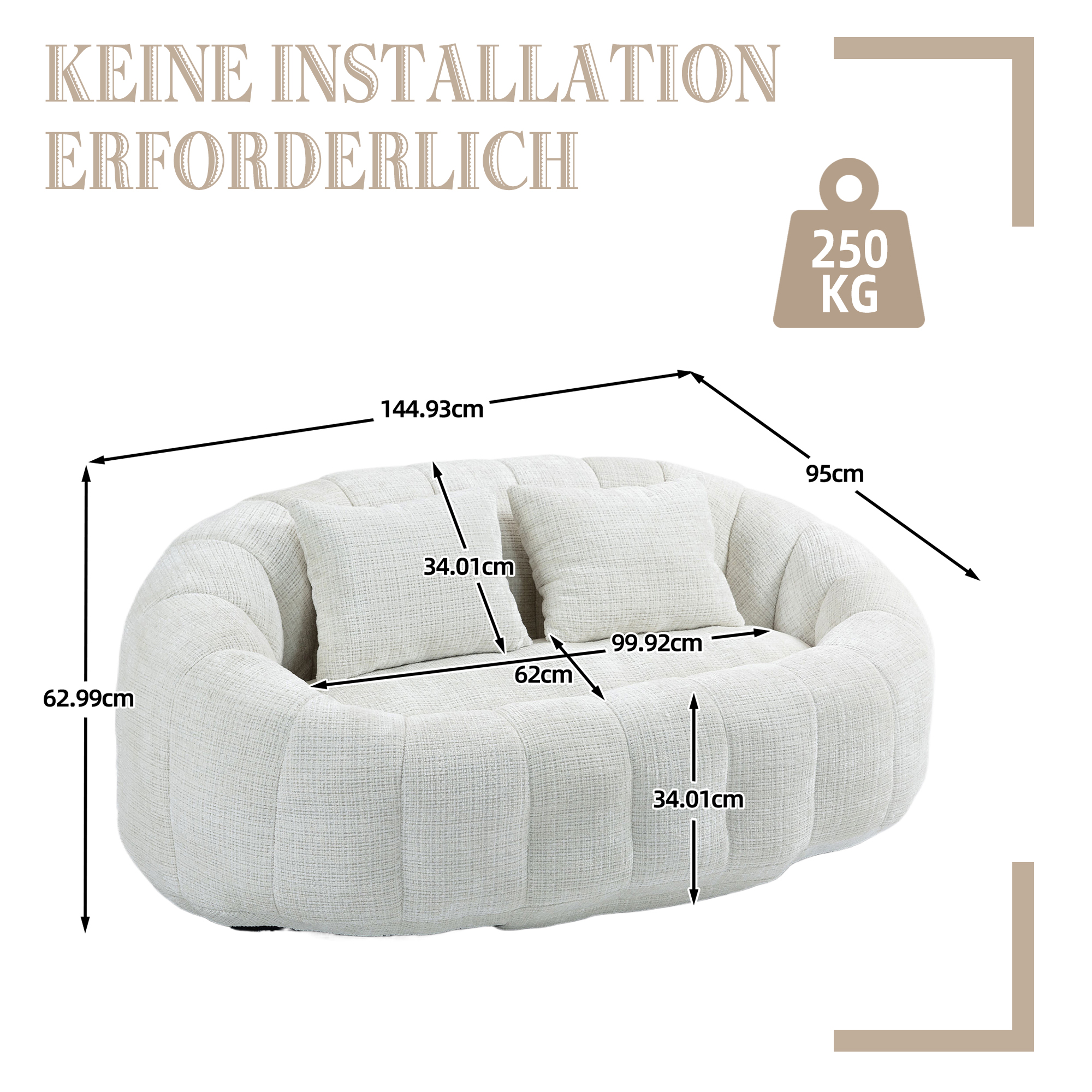 Dimensions du fauteuil lounge