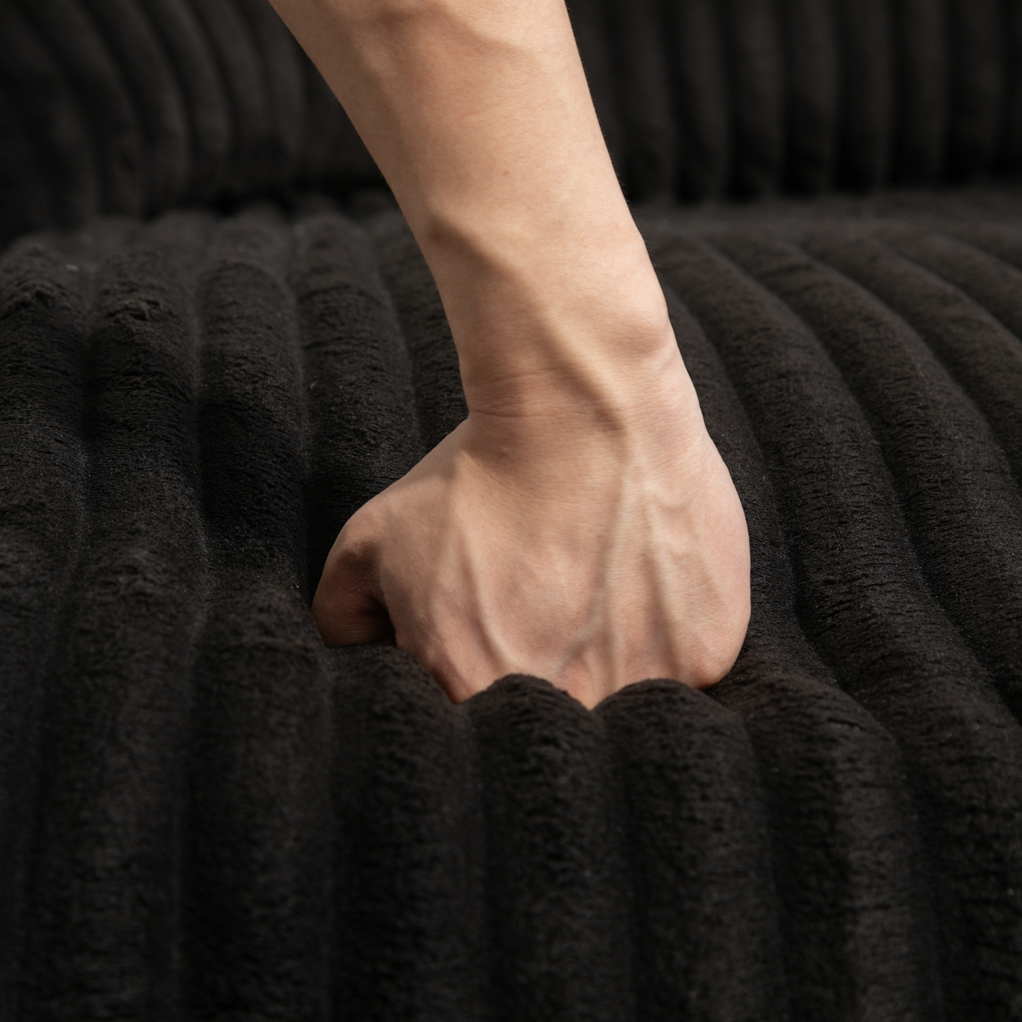 Chaise longue d'intérieur en velours côtelé à larg - image 13