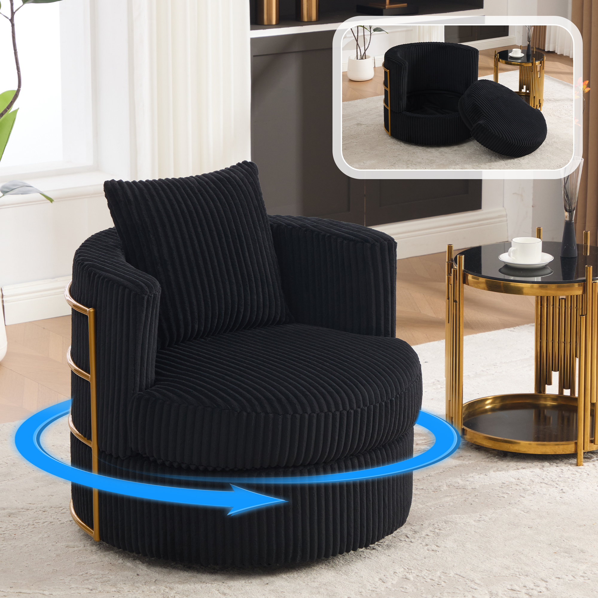 Détail du fauteuil d'appoint