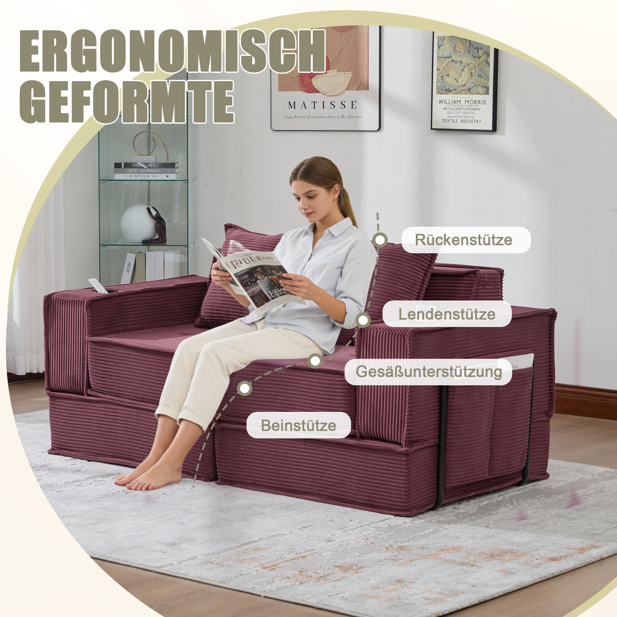 Modernes Doppelschlafsofa mit einem bequemen Zweis