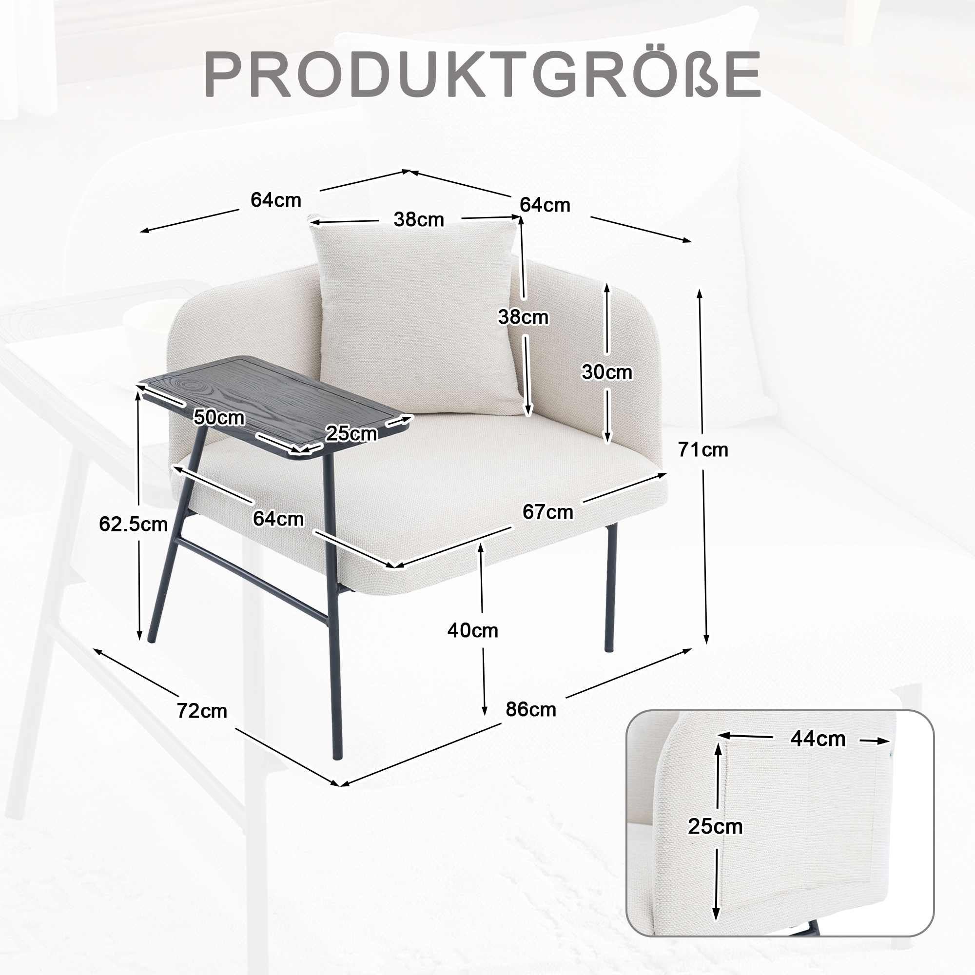 Dimensions du table d'appoint