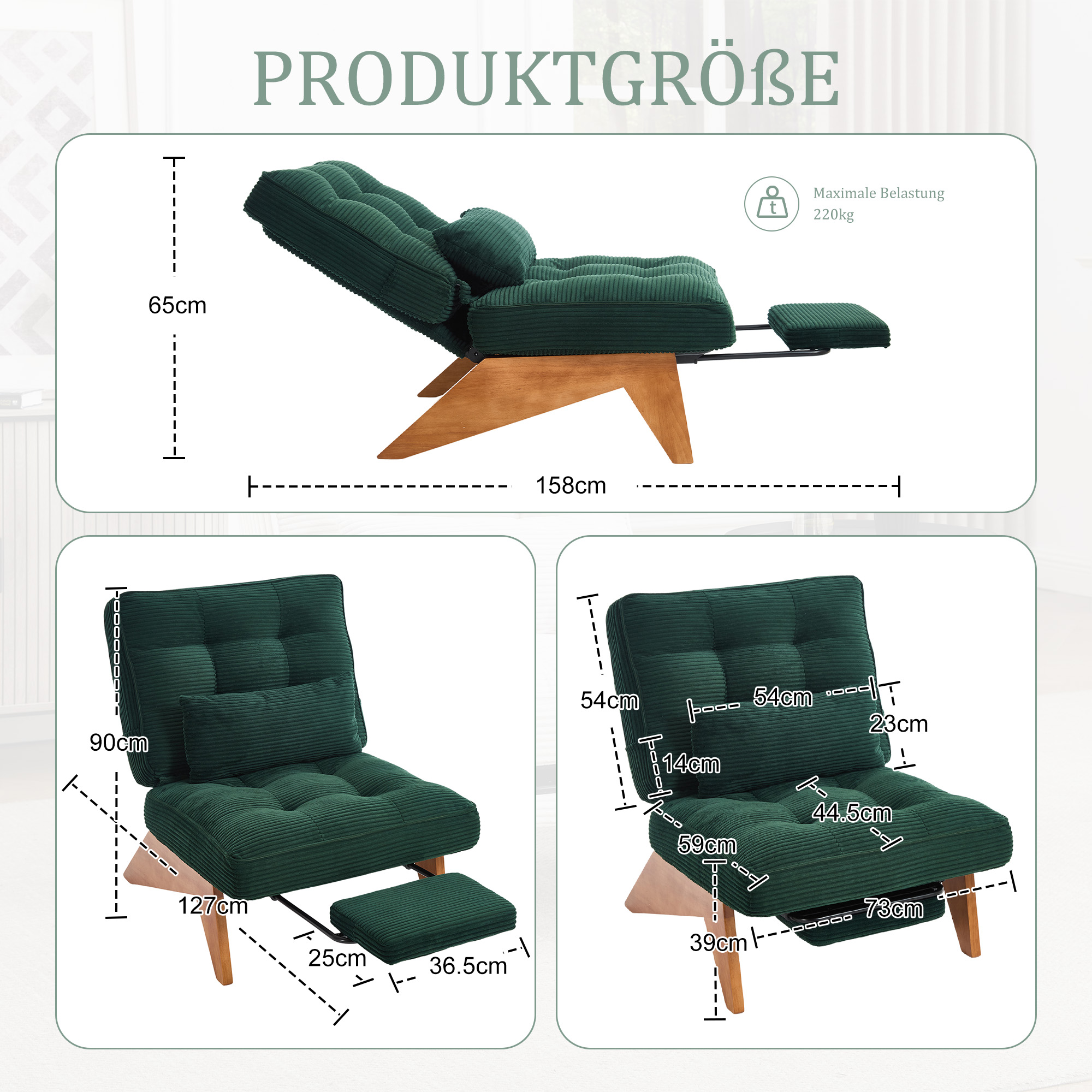 Dimensions du fauteuil d'appoint