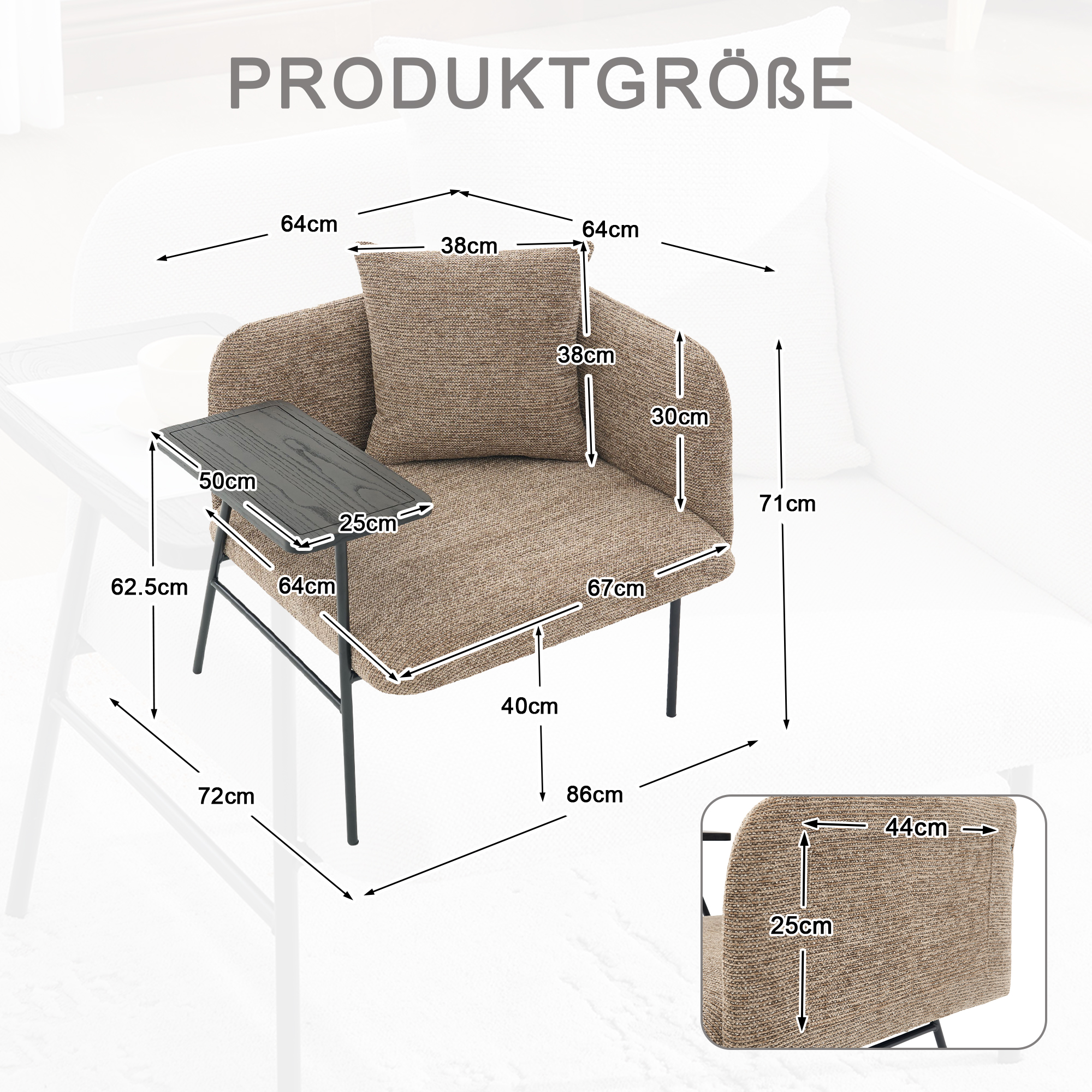 Dimensions du table d'appoint