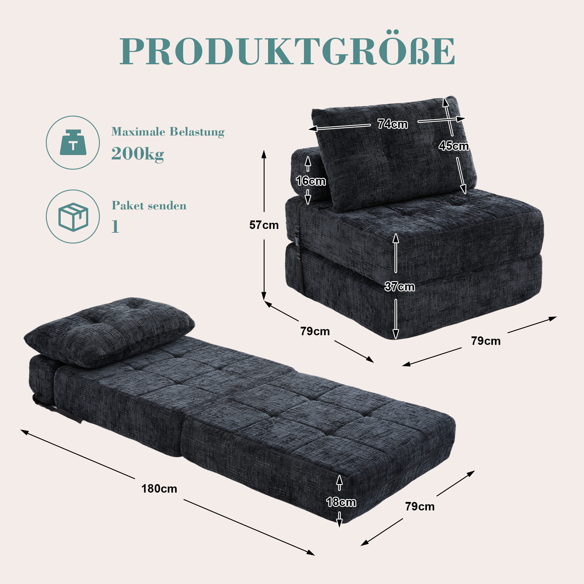 Dimensions du canapé convertible