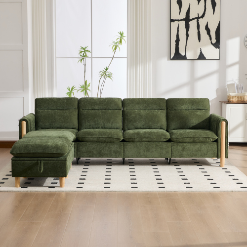 Configurations modulables du canapé avec deux poufs