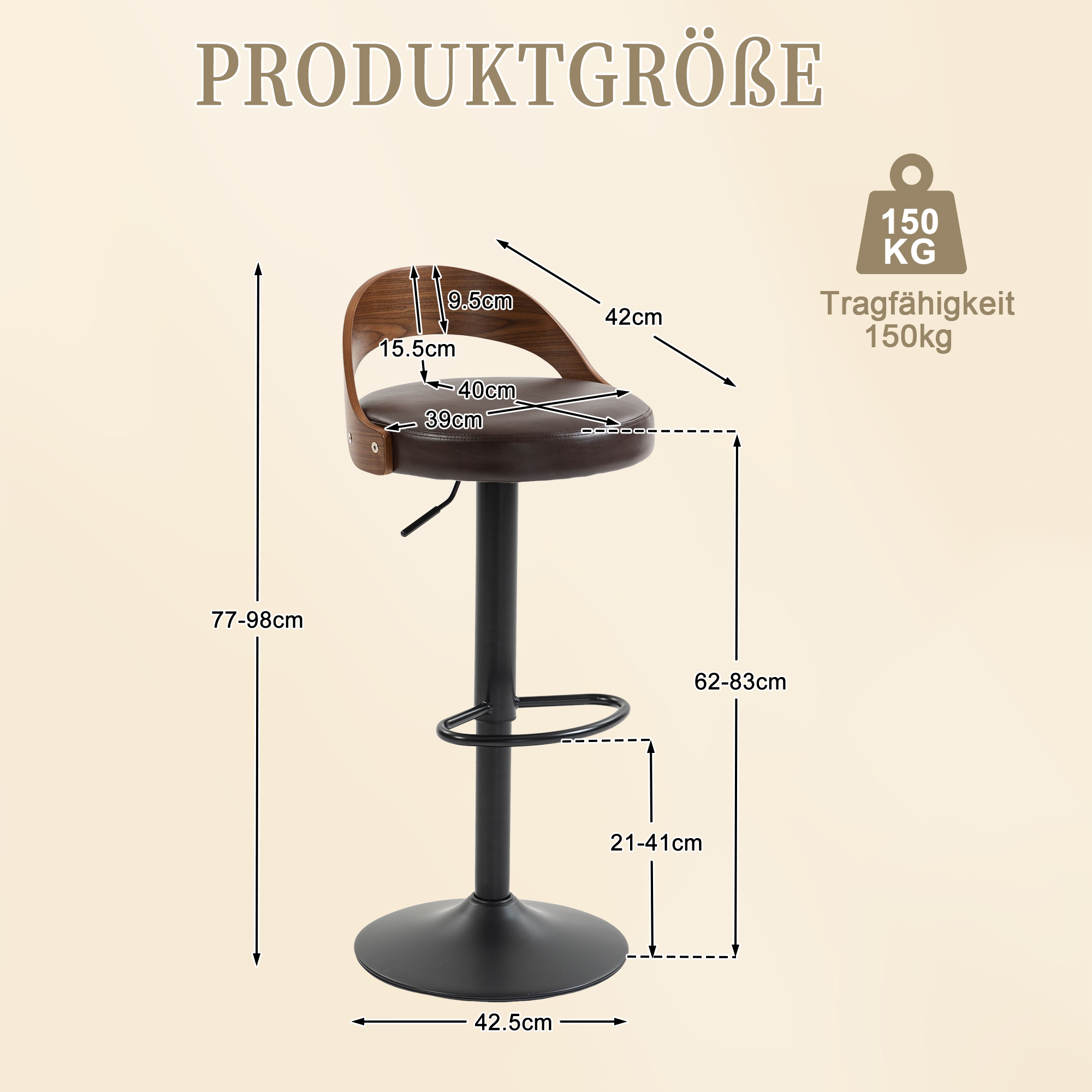 Dimensions du tabouret de bar