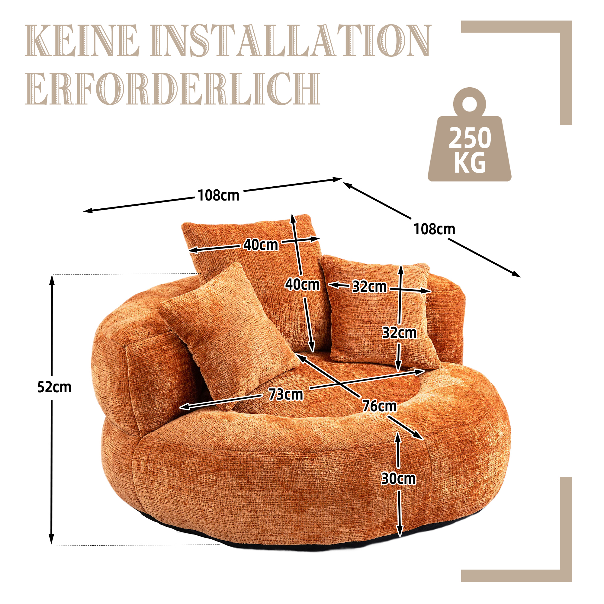 Dimensions du fauteuil lounge