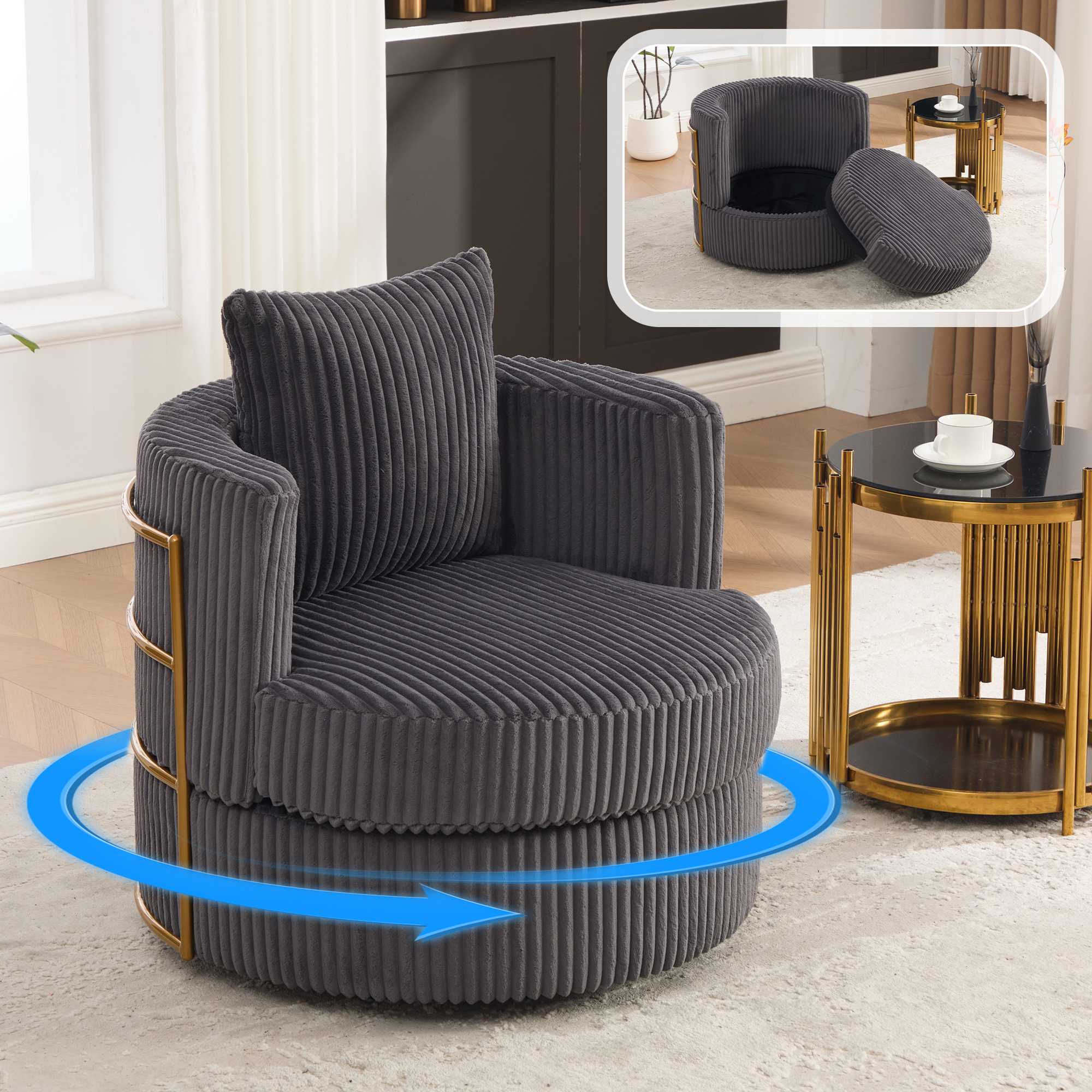 Détail du fauteuil d'appoint