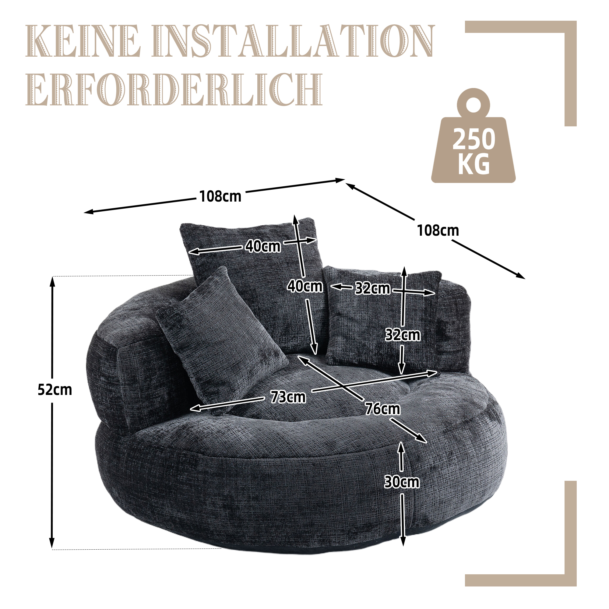 Dimensions du fauteuil lounge