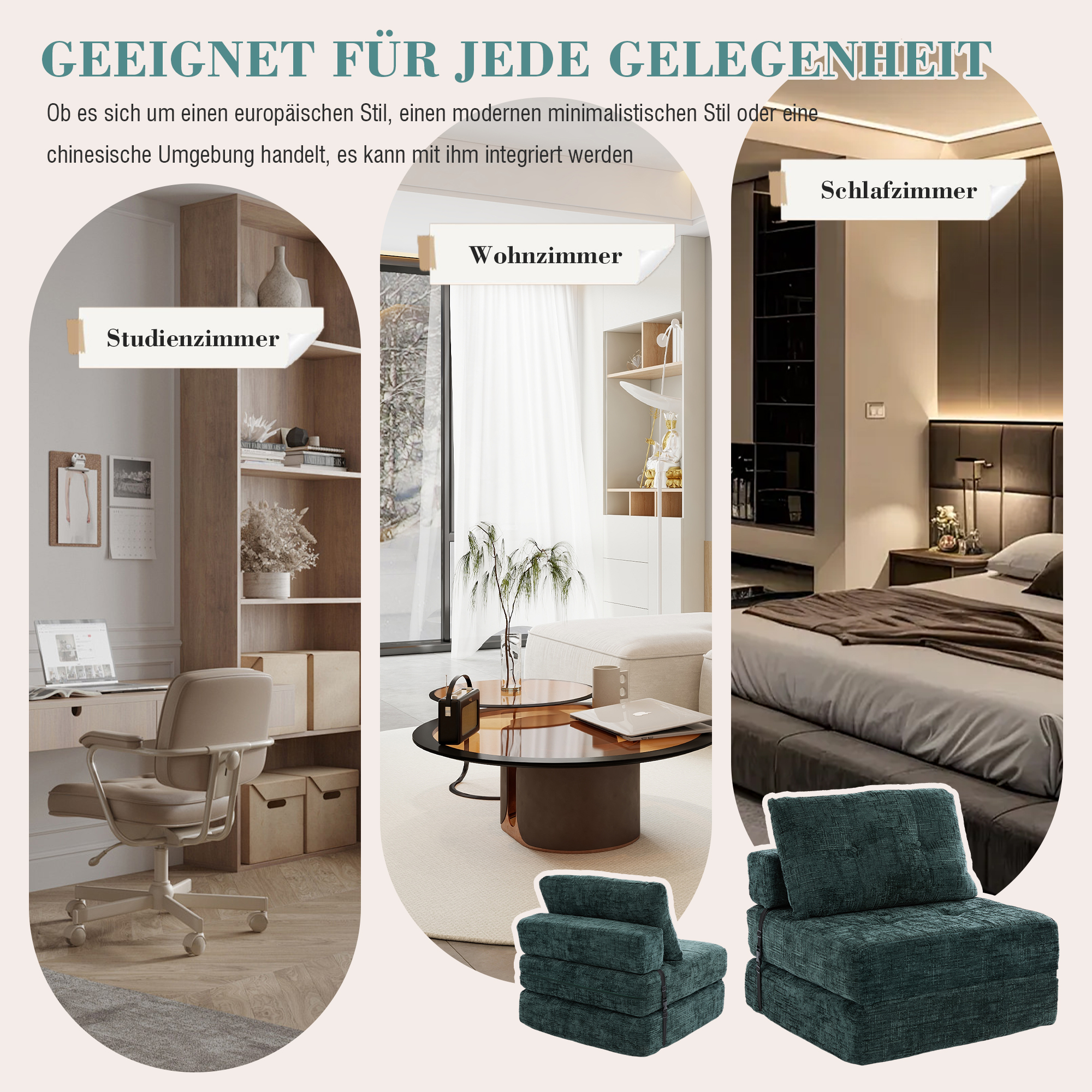 Klappbares Schlafsofa, Schlafsofa mit Kissen, falt