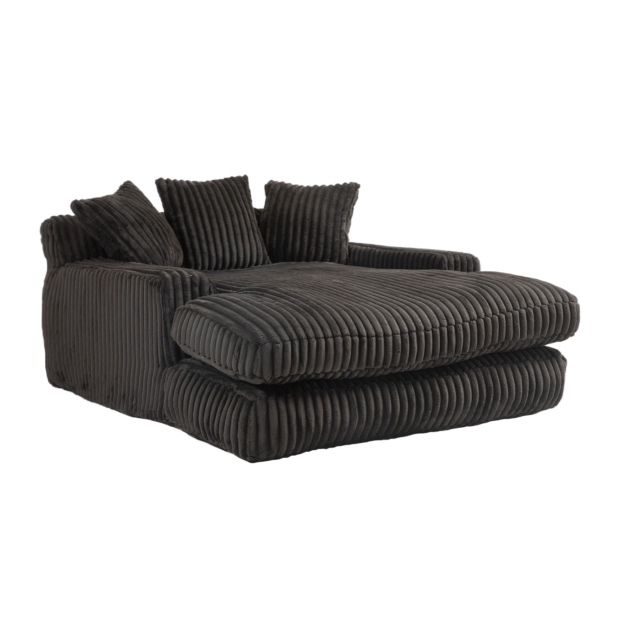 Chaise longue d'intérieur en velours côtelé à larg - image 15