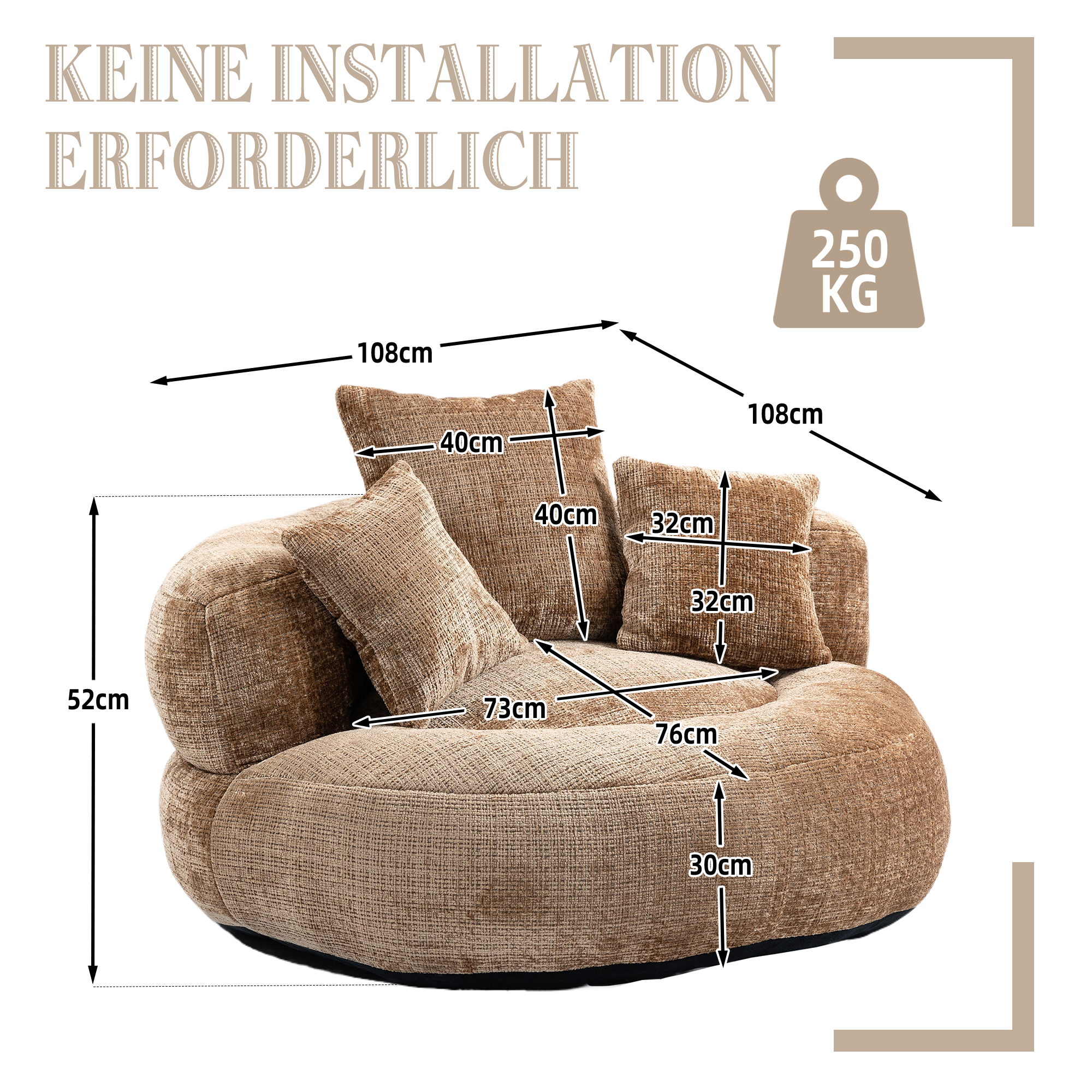 Dimensions du fauteuil lounge