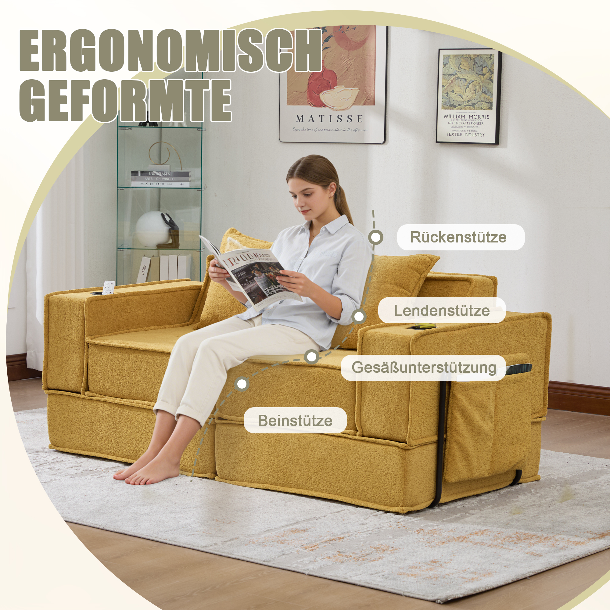 Modernes Doppelschlafsofa mit einem bequemen Zweis
