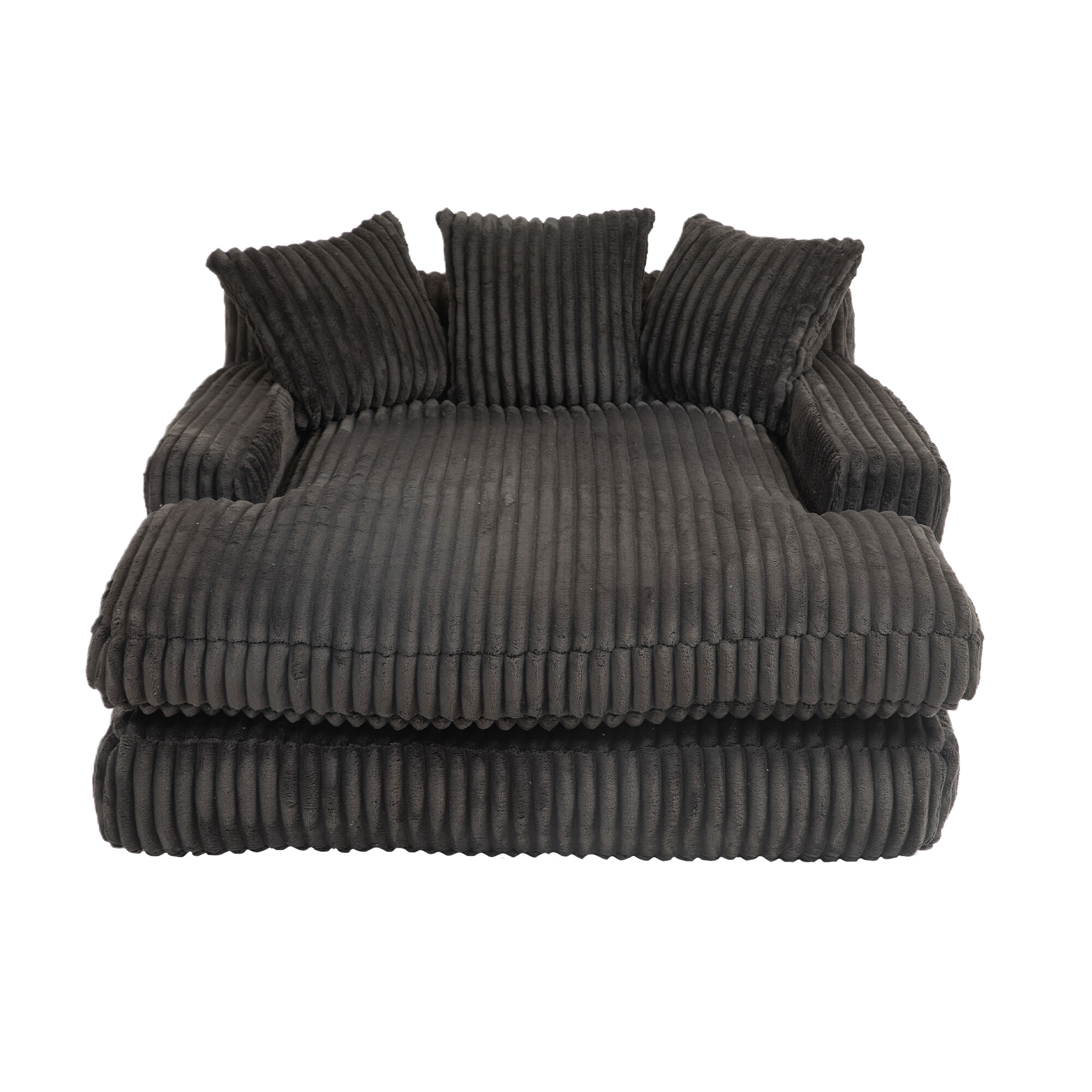 Chaise longue d'intérieur en velours côtelé à larg - image 14