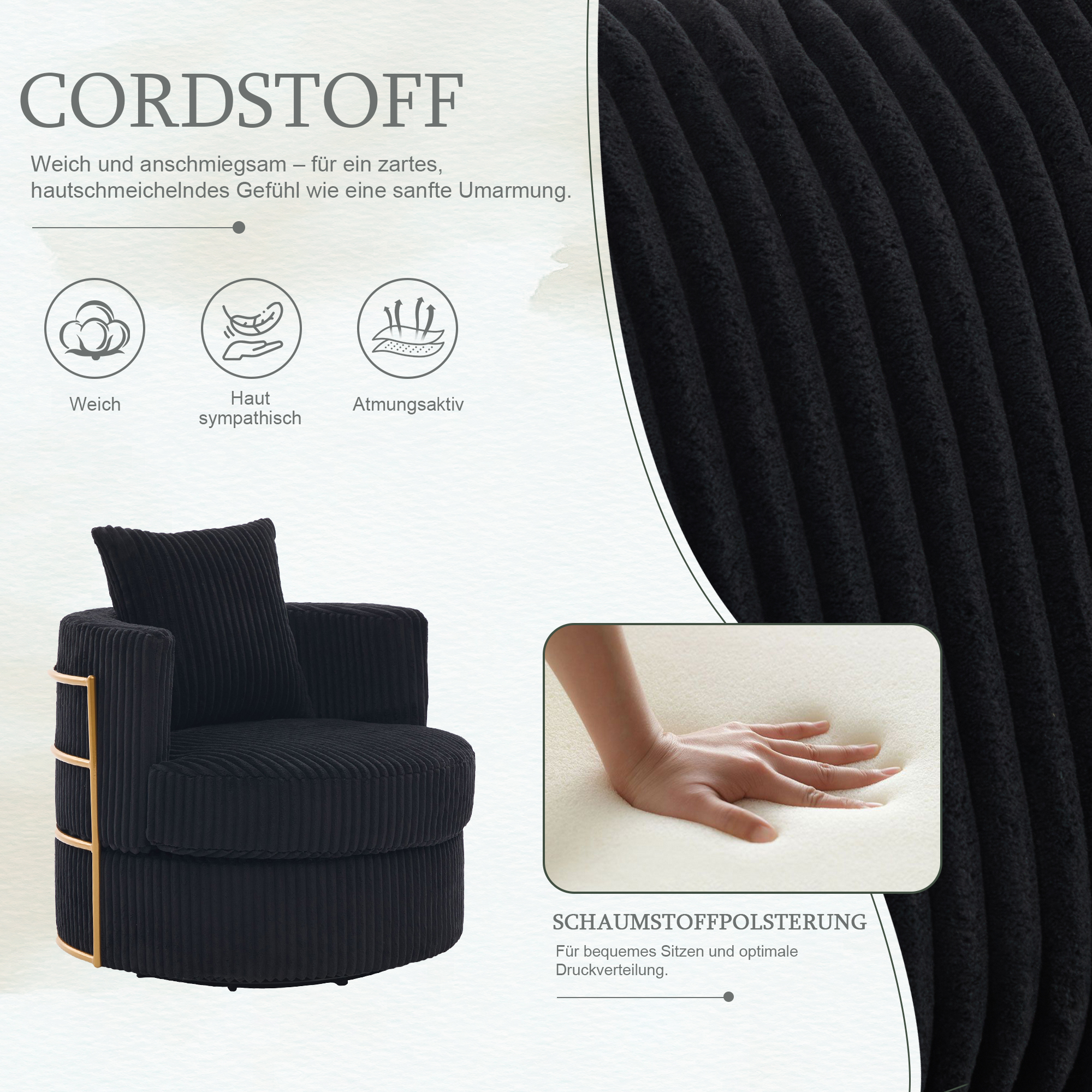 Détail du fauteuil d'appoint