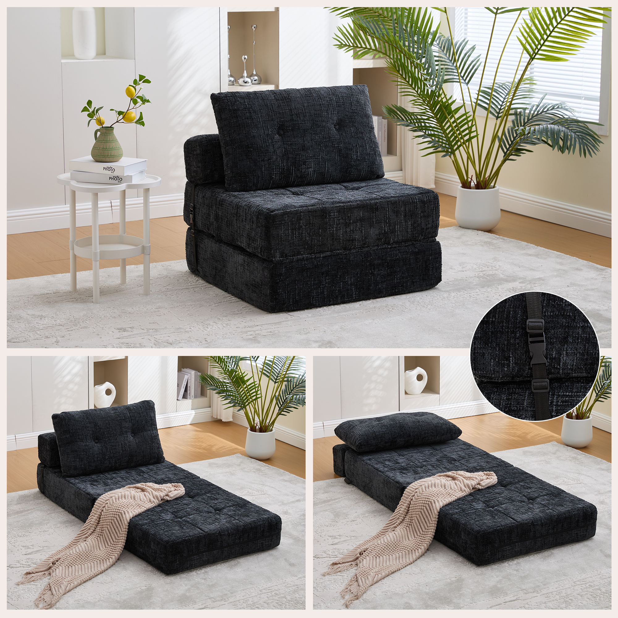 Klappbares Schlafsofa, Schlafsofa mit Kissen, falt