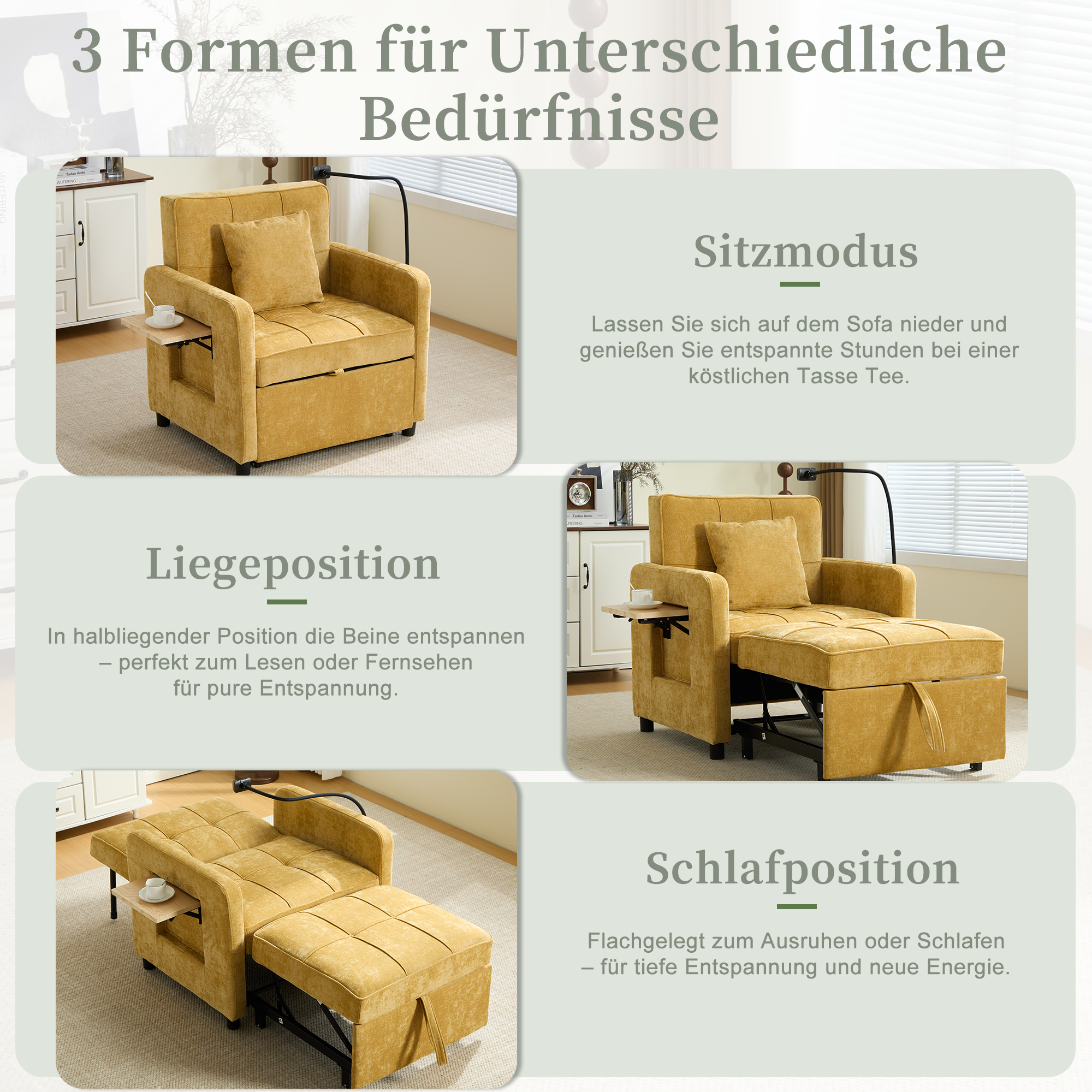 Détail du fauteuil convertible