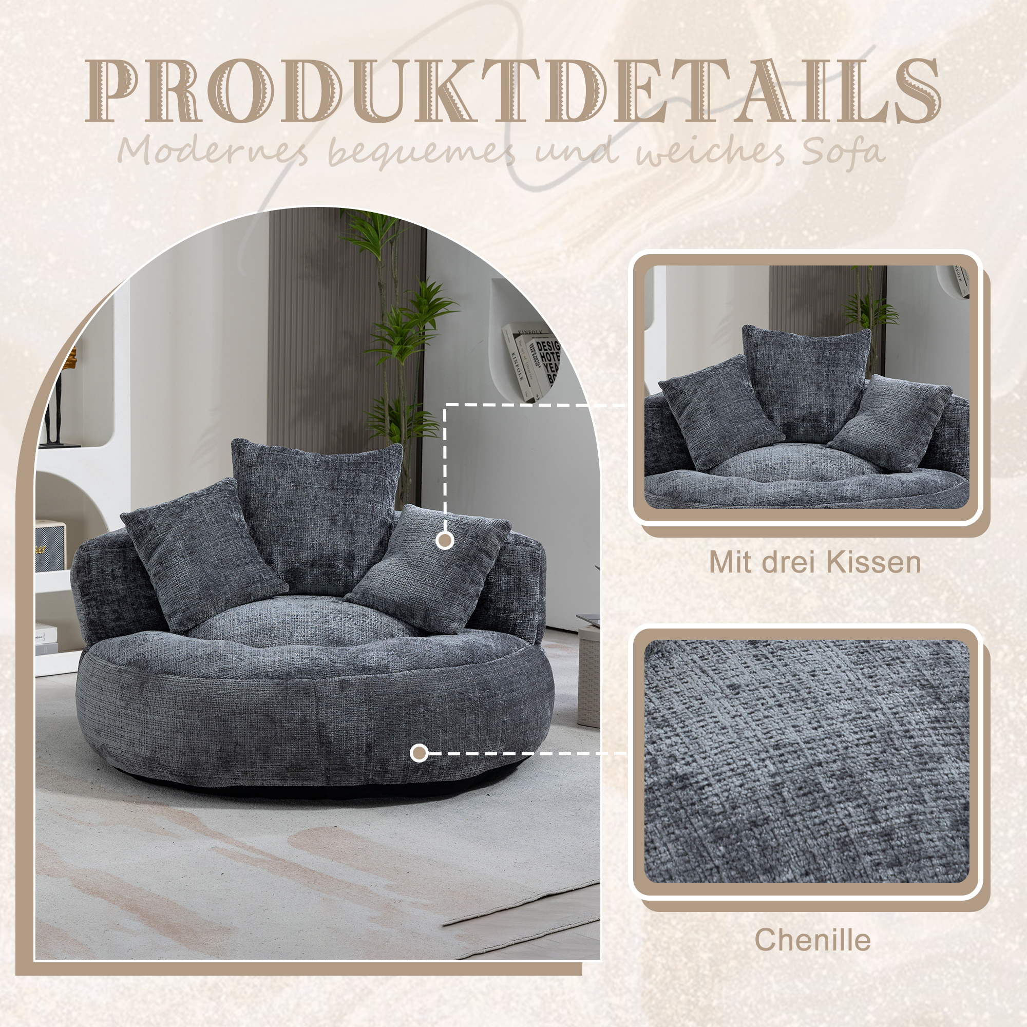 Détail du fauteuil lounge