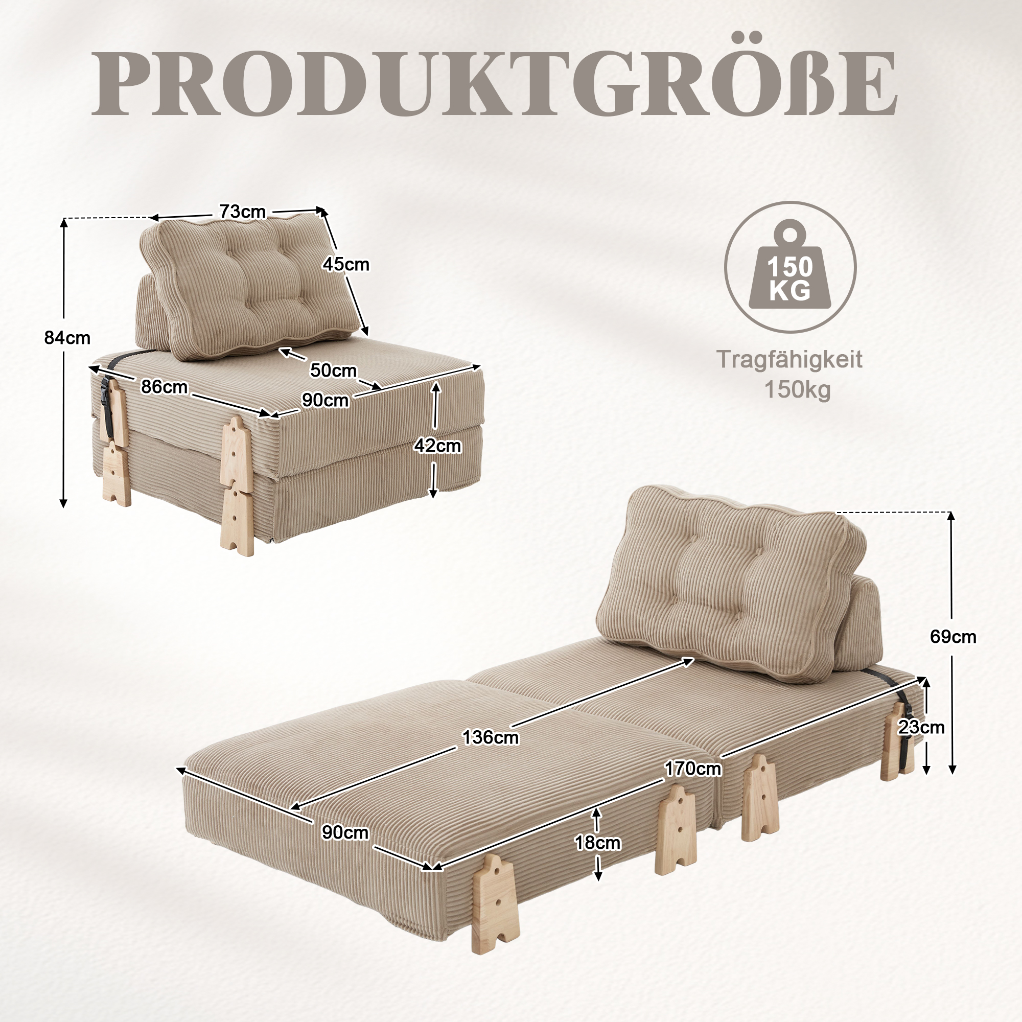 Dimensions du canapé convertible
